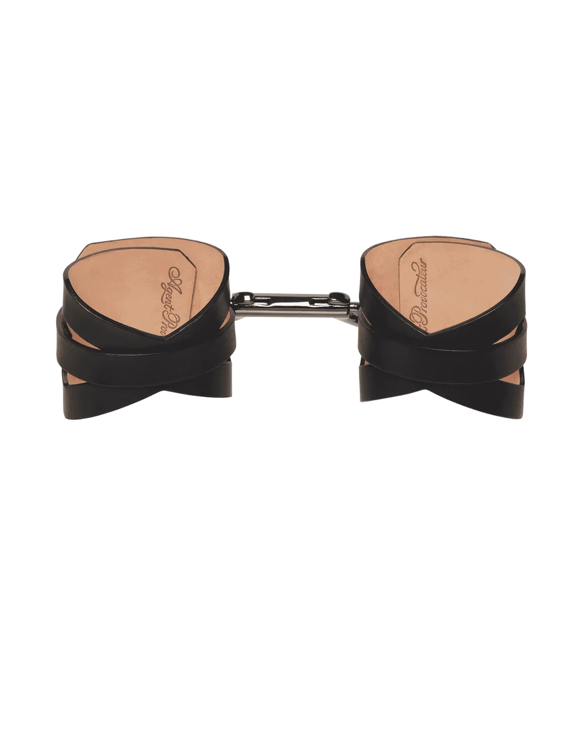 Veronika Leather Double Cuff Black | Agent Provocateur