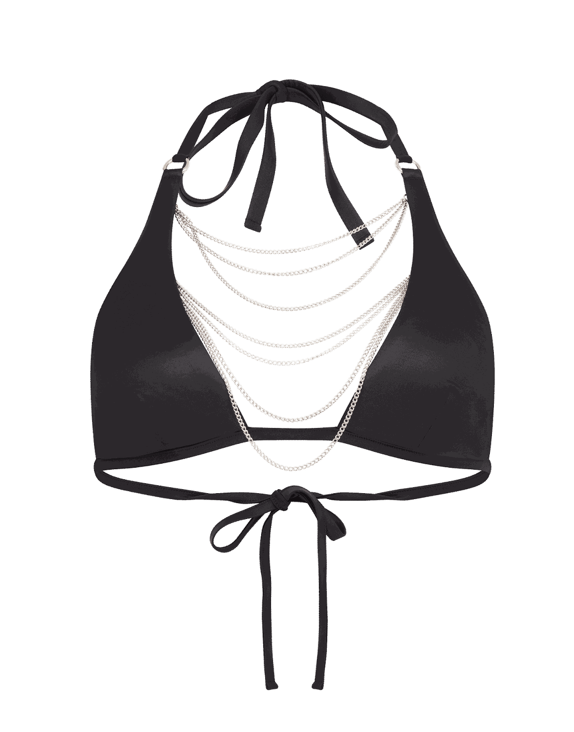 Tonya Tie Side Bikini Top Black/Silver | Agent Provocateur
