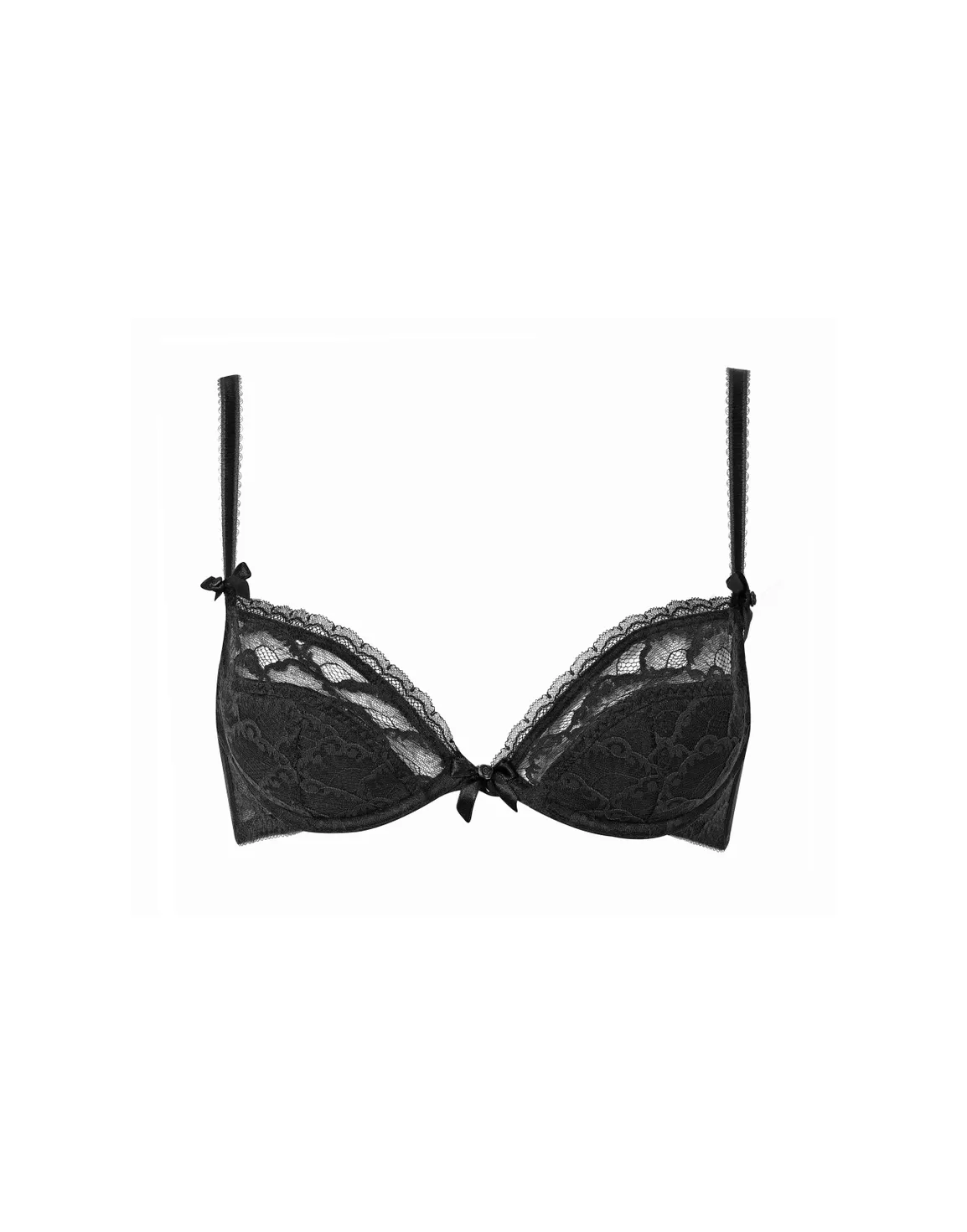 Anna Padded Plunge Underwired Bra Black | Agent Provocateur