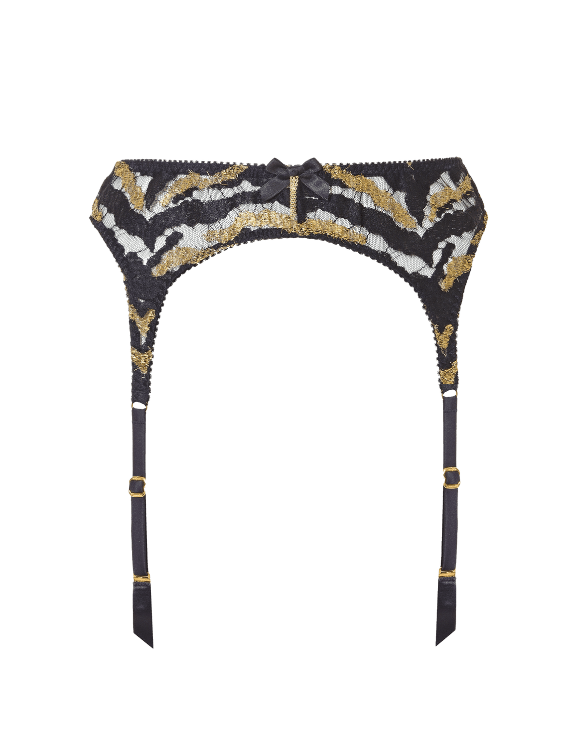 Genevieve Suspender Black/Gold | Agent Provocateur