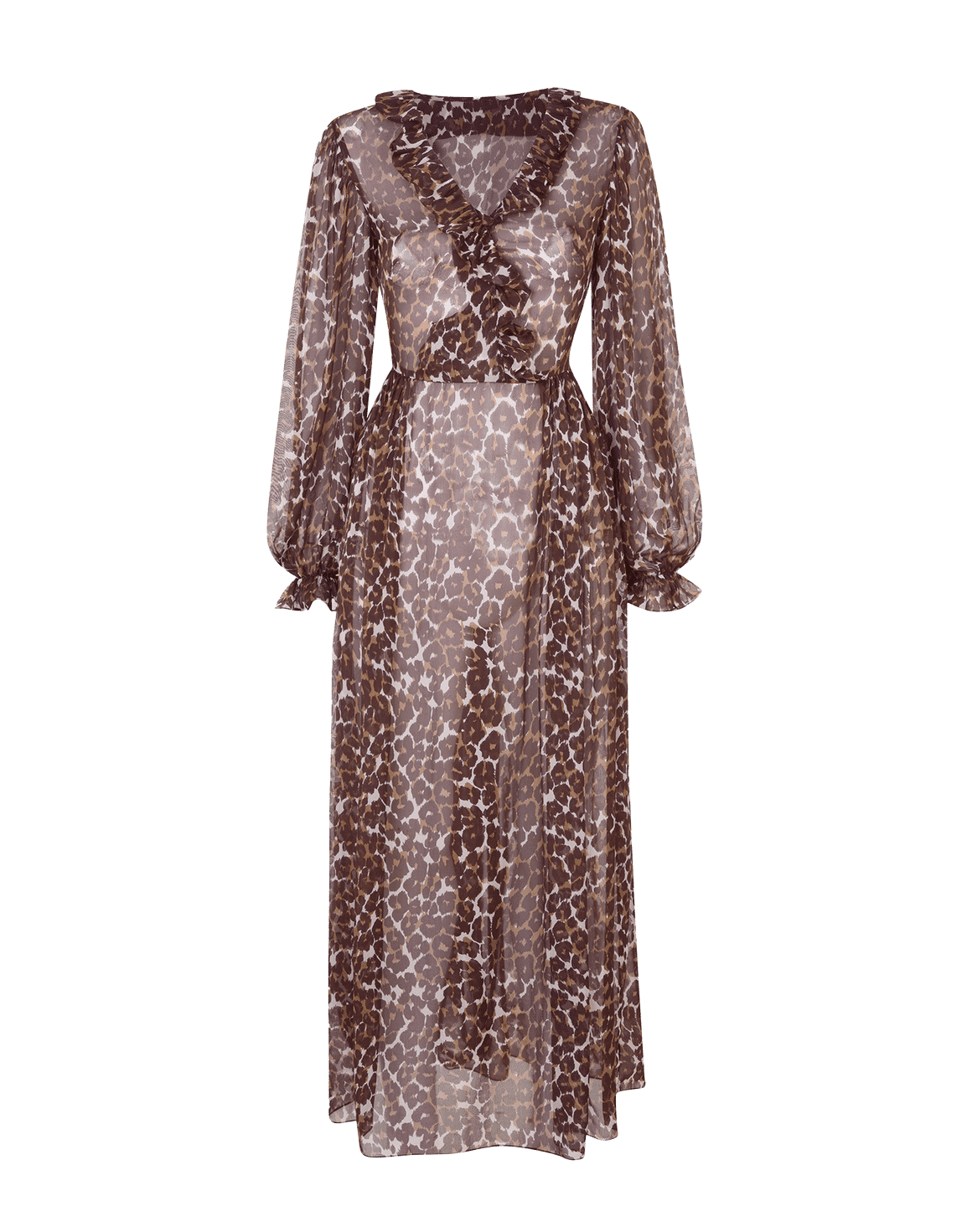 Novak Long Dress Brown/Leopard | Agent Provocateur