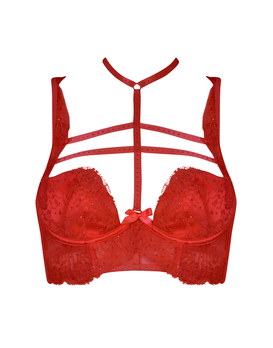 Davinah High Neck Bra Red | Agent Provocateur