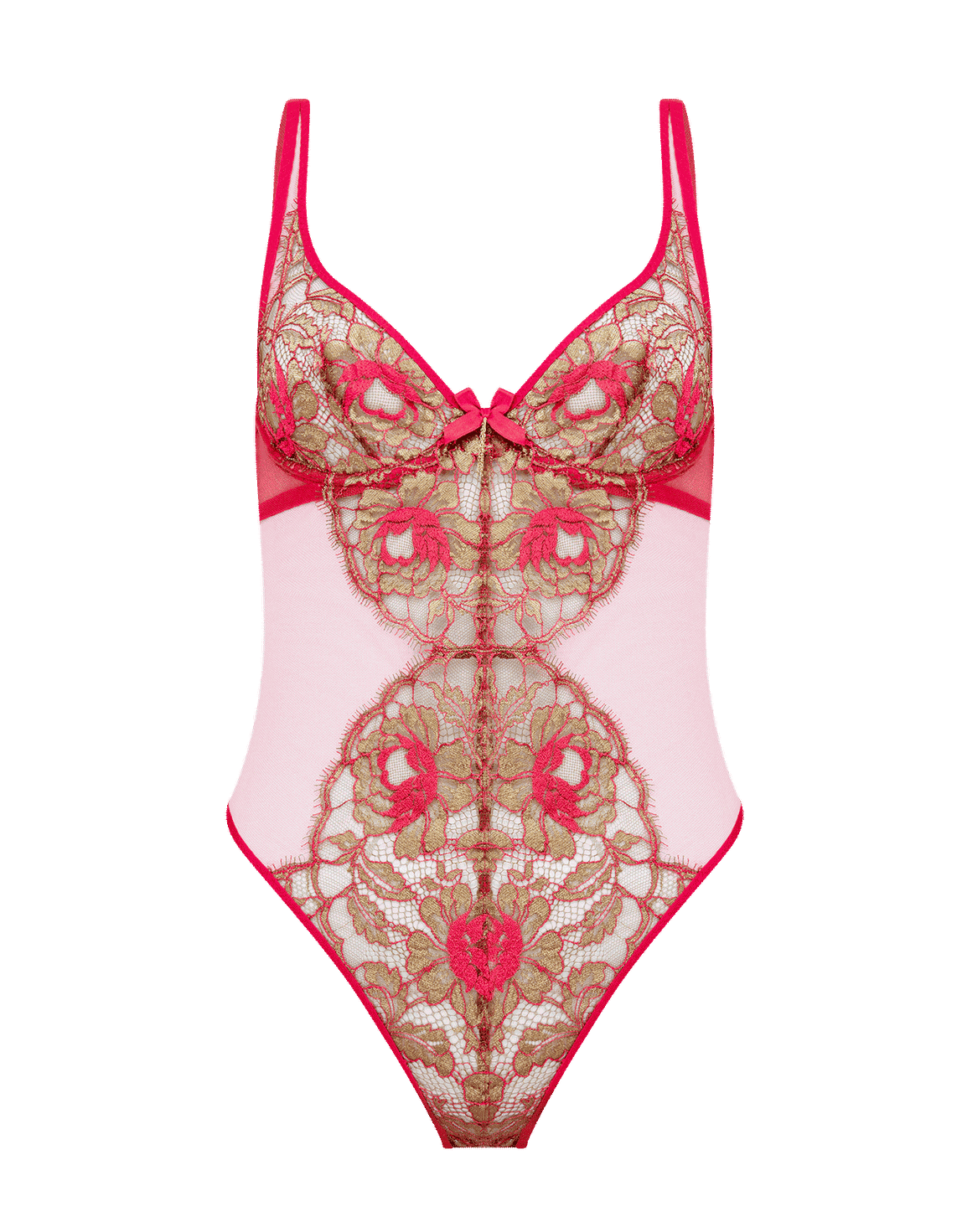 Lysianne Bodysuit Fuchsia/Gold | Agent Provocateur