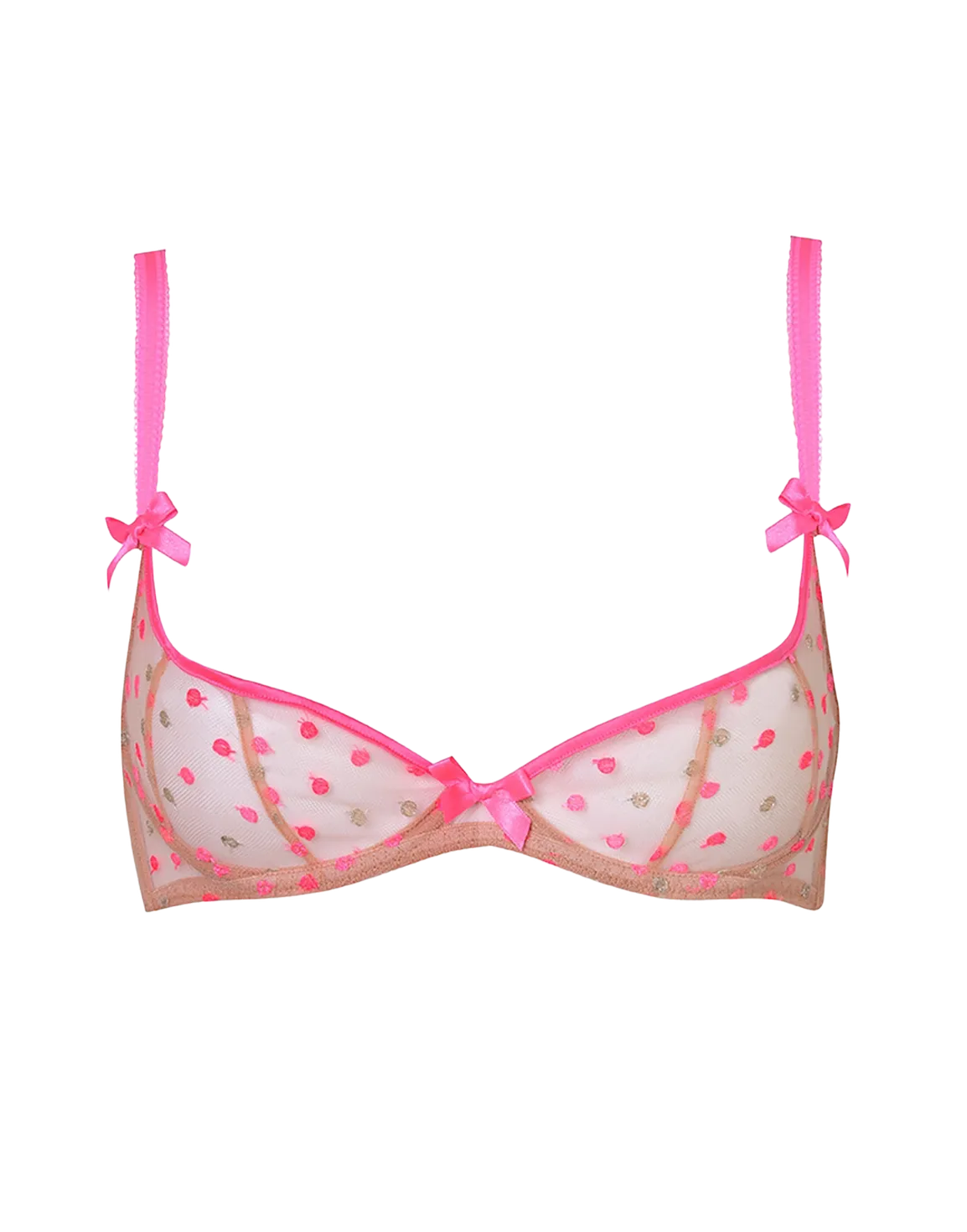 Brie Demi Cup Plunge Underwired Bra Pink | Agent Provocateur