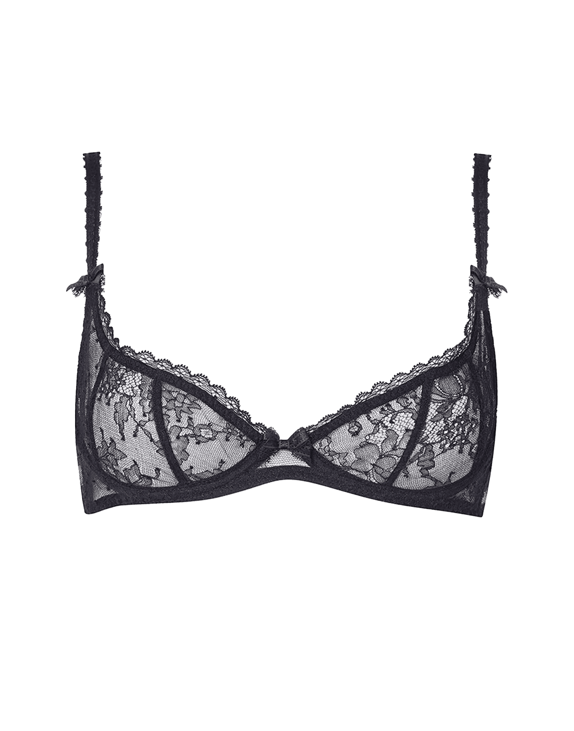 Hinda Demi Cup Plunge Underwired Bra Black | Agent Provocateur
