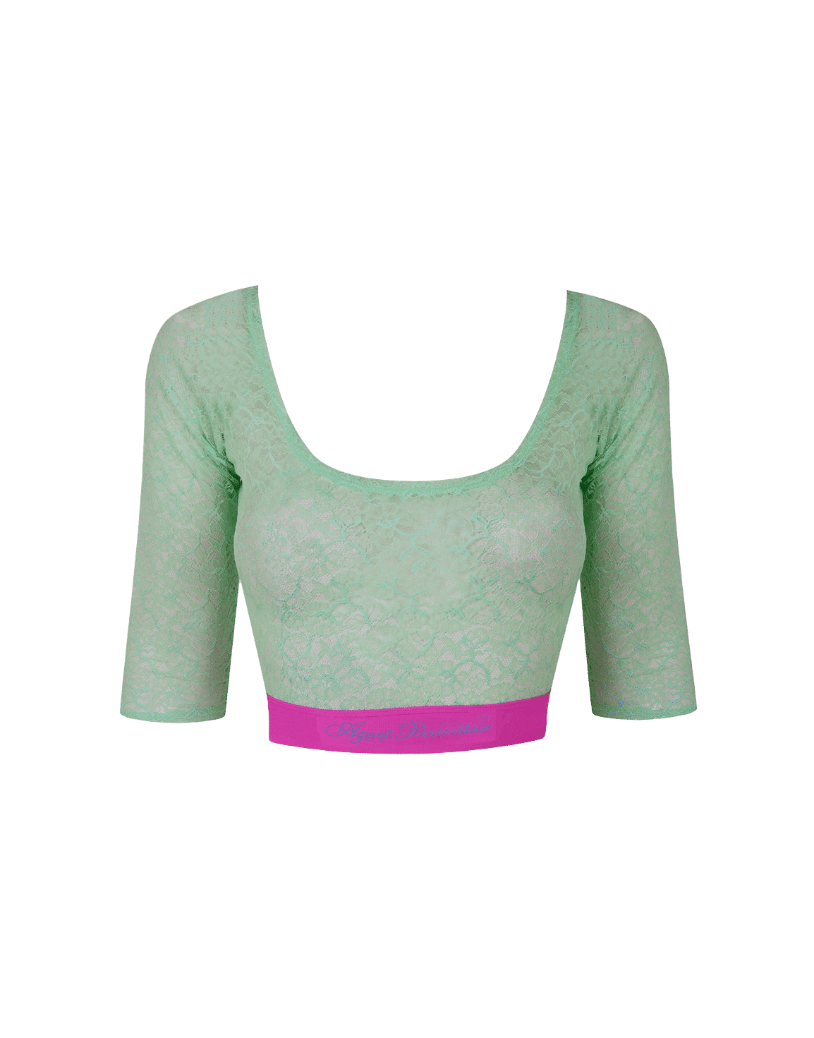 Cher Crop T-Shirt Mint/Pink | Agent Provocateur