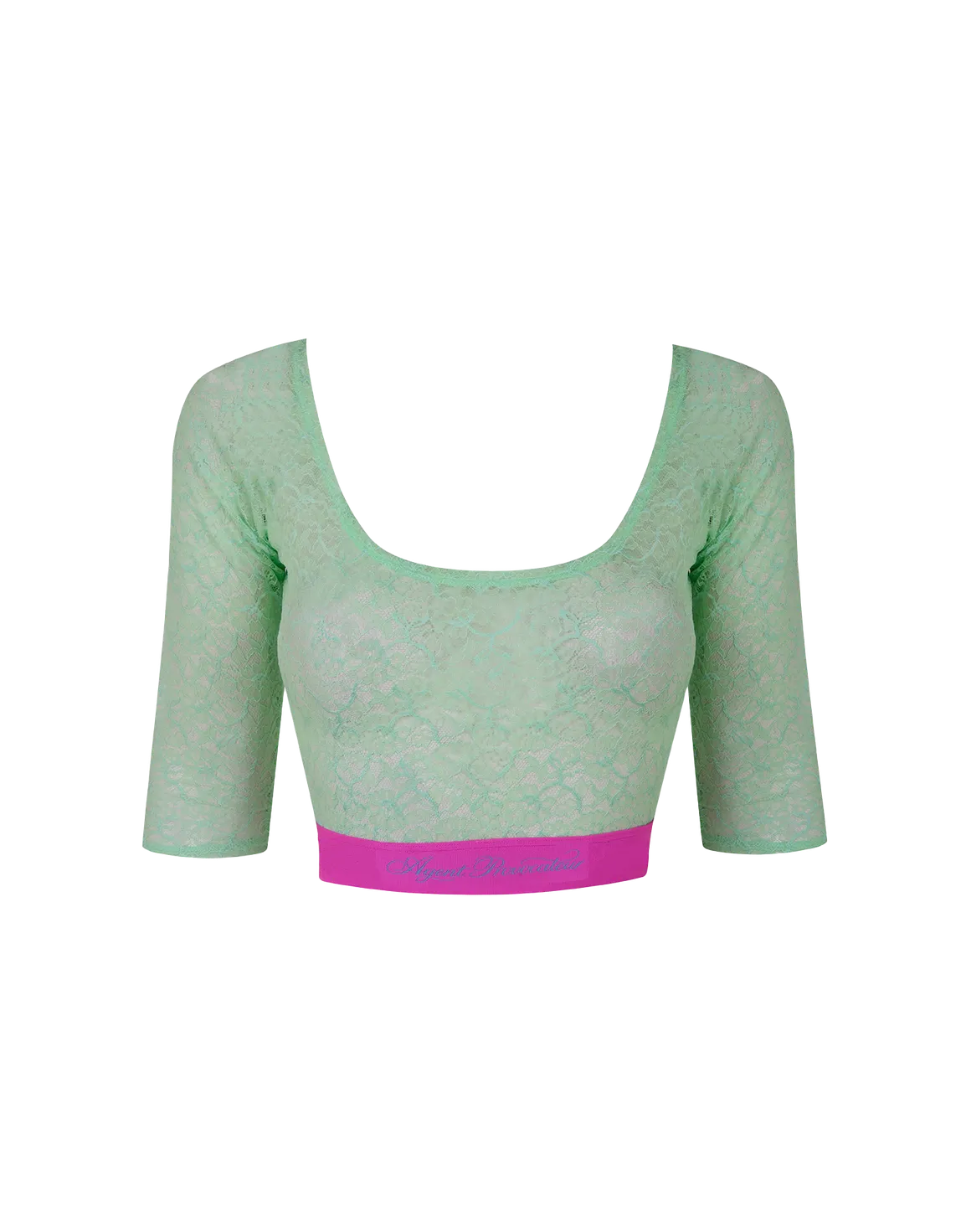 Cher Crop T-Shirt Mint/Pink | Agent Provocateur