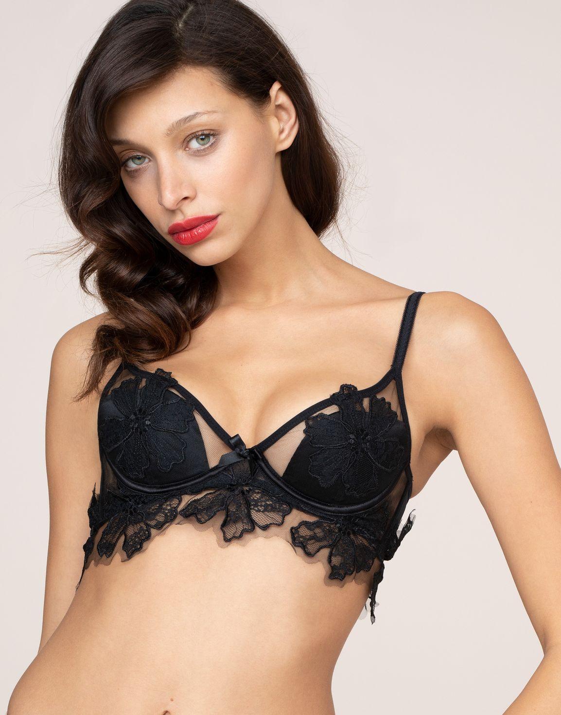 Seraphina Plunge Underwired Bra Black | Agent Provocateur