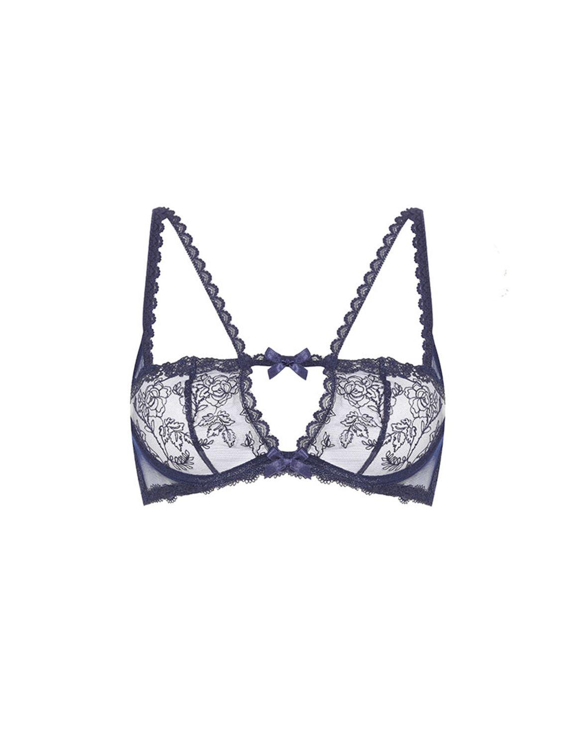 Rosa Plunge Underwired Bra Navy | Agent Provocateur