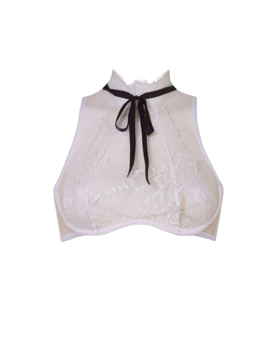 Parker High Neck Underwired Bra Ivory | Agent Provocateur