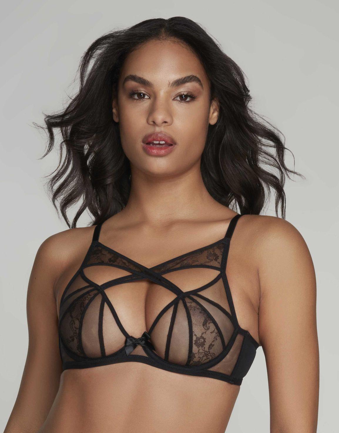 Iza High Neck Underwired Bra Black | Agent Provocateur