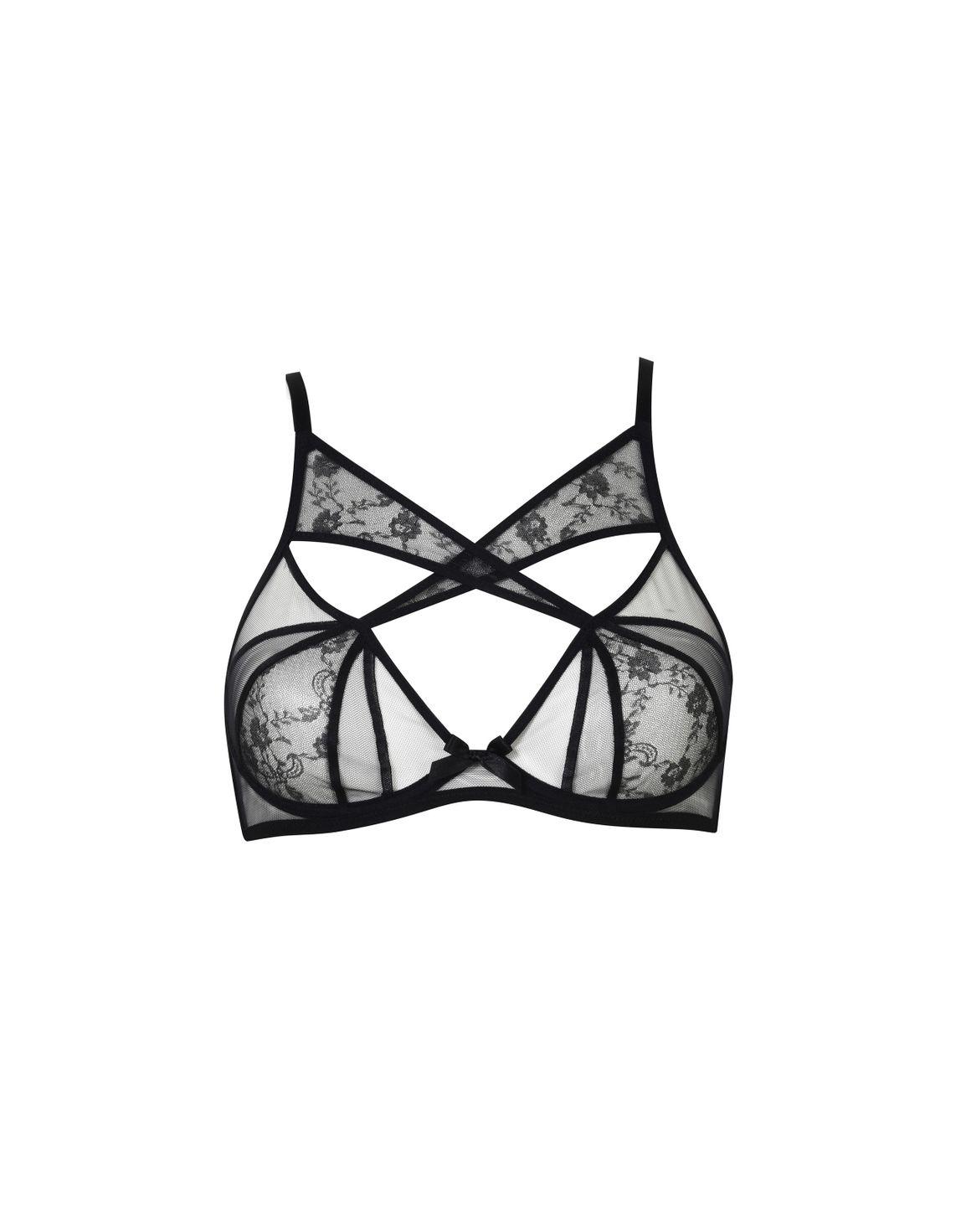 Iza High Neck Underwired Bra Black | Agent Provocateur