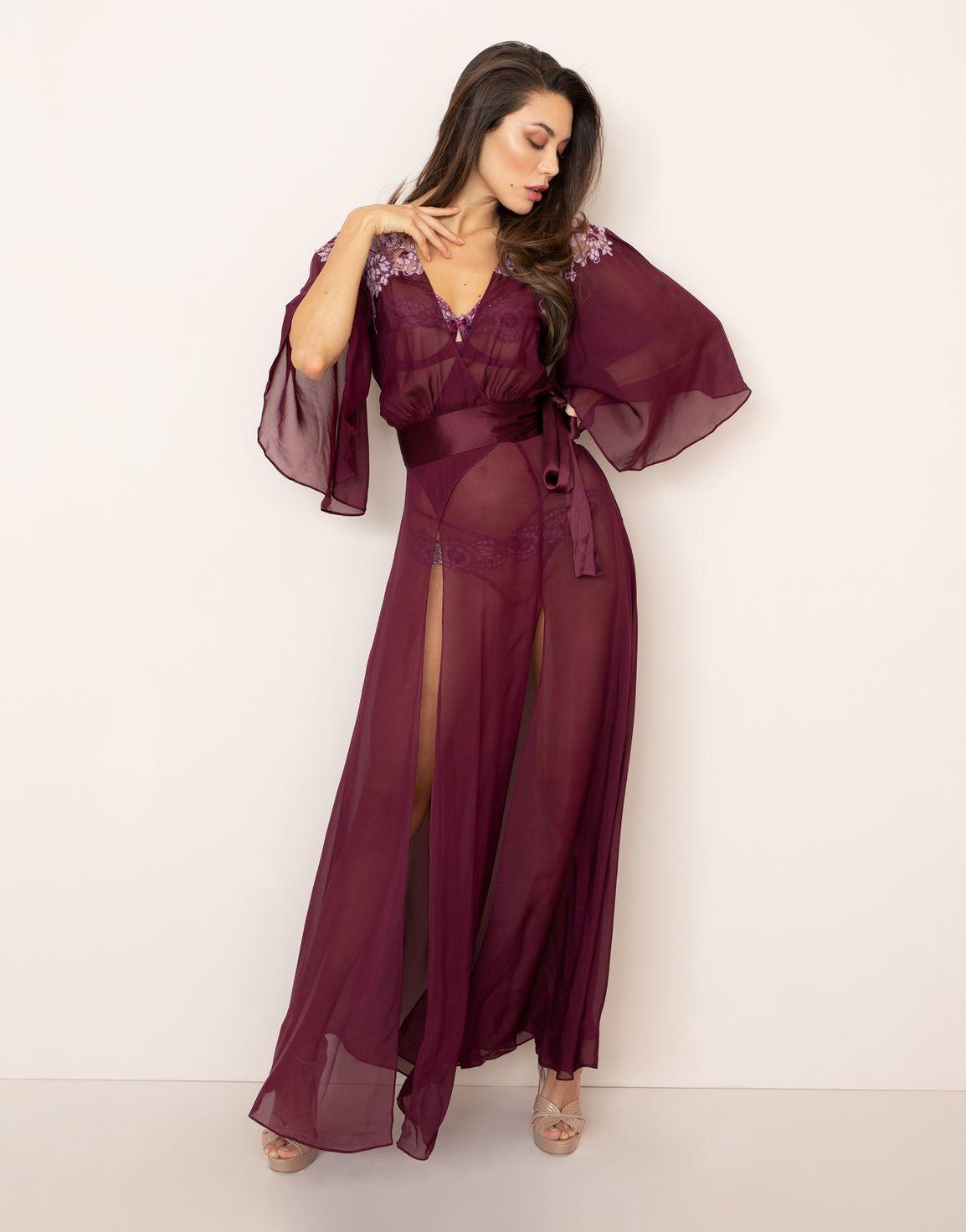 Agnese Long Kimono Purple | Agent Provocateur