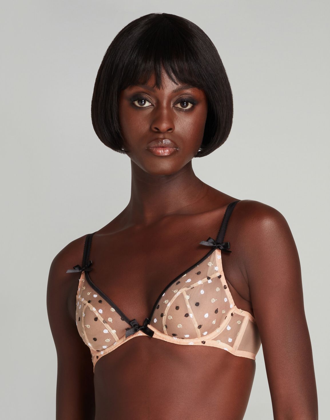 Brie Demi Cup Plunge Bra Black | Agent Provocateur