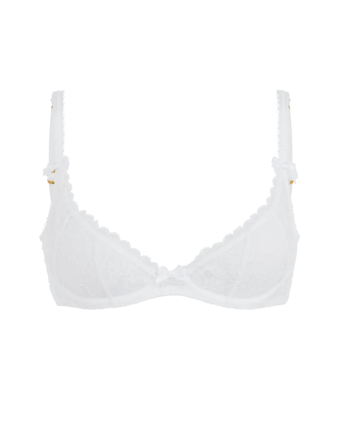 Hinda Demi Cup Plunge Underwired Bra White | Agent Provocateur