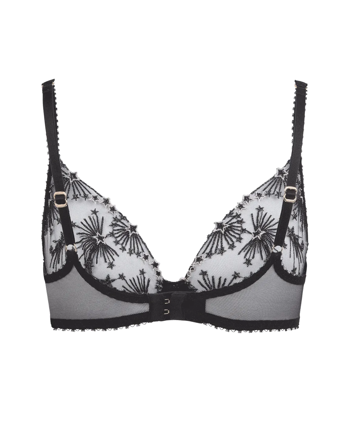 Kaylie Plunge Underwired Bra Black | Agent Provocateur