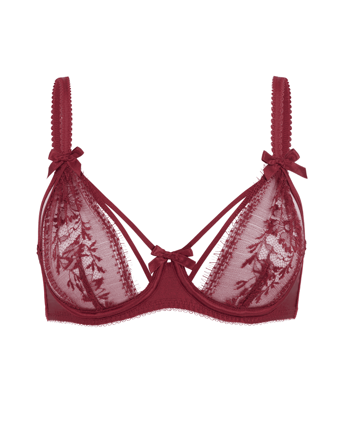 Tanya Plunge Underwired Bra Burgundy | Agent Provocateur