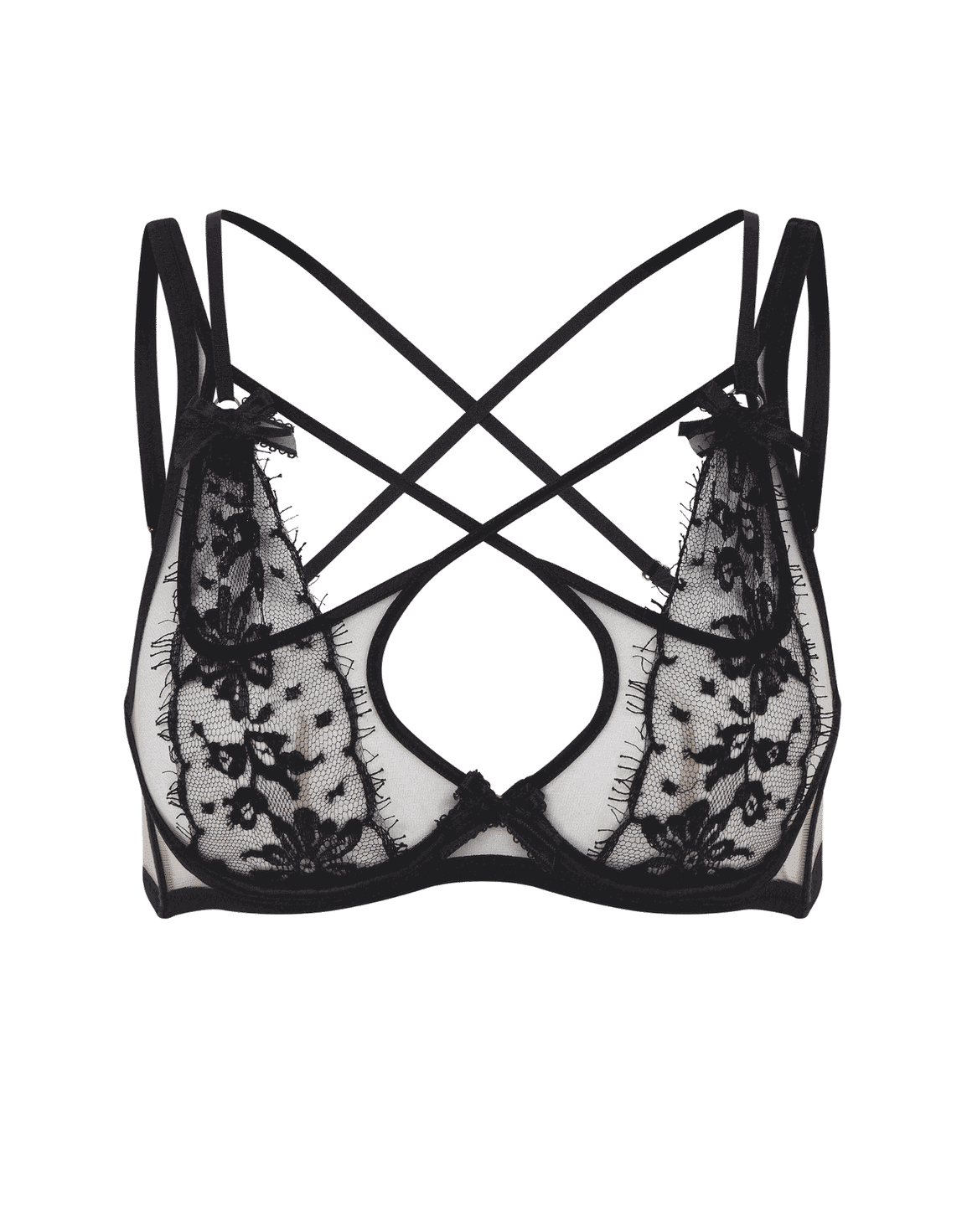 Kourtney High Apex Plunge Underwired Bra Black | Agent Provocateur