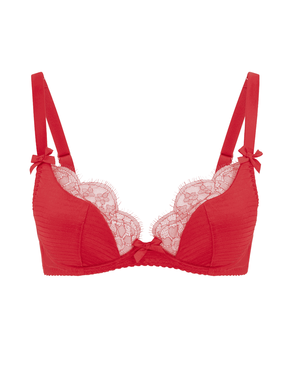 Helene Padded Plunge Underwired Bra Red | Agent Provocateur