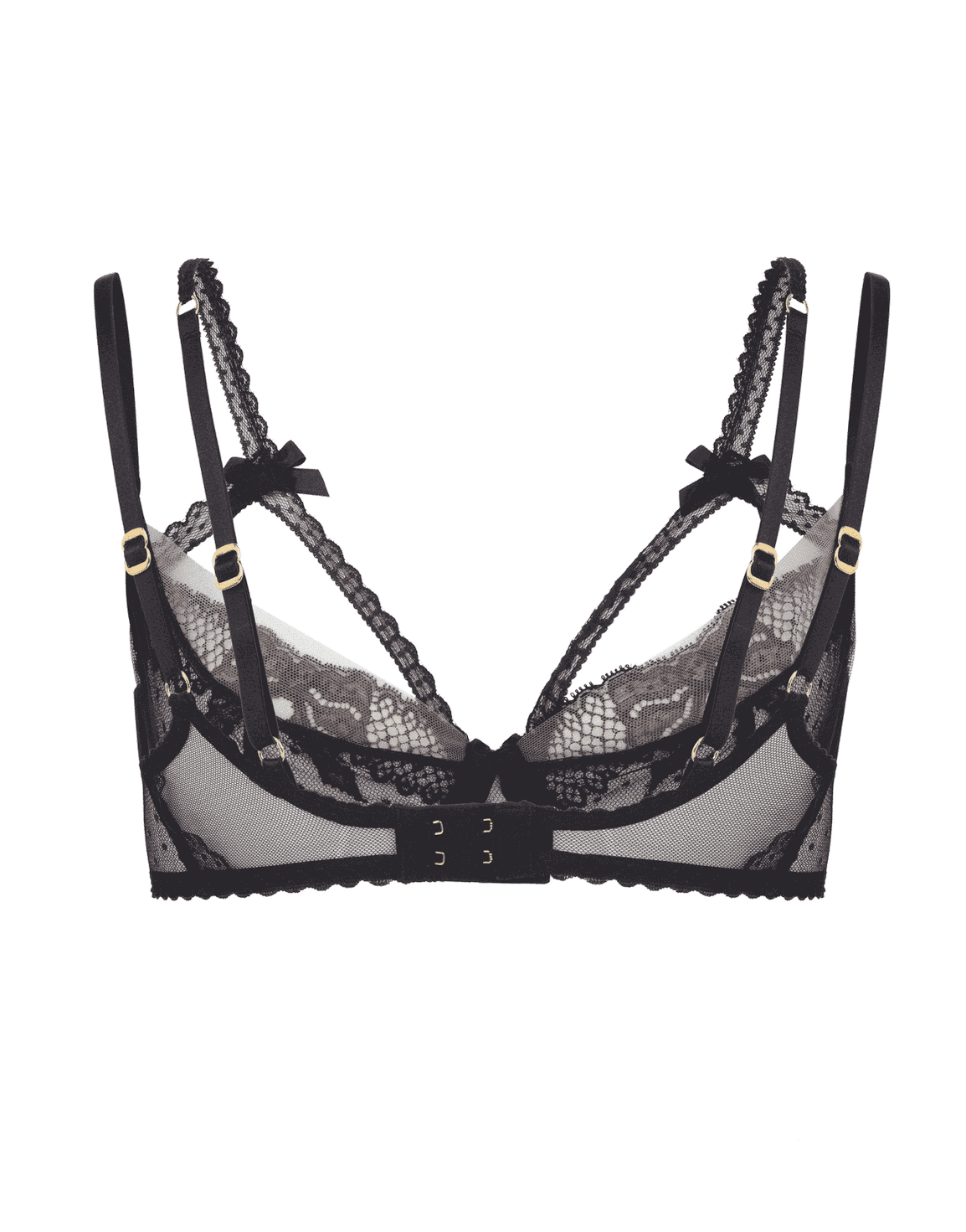 Nicoletta Quarter Cup Balconette Underwired Bra Black | Agent Provocateur