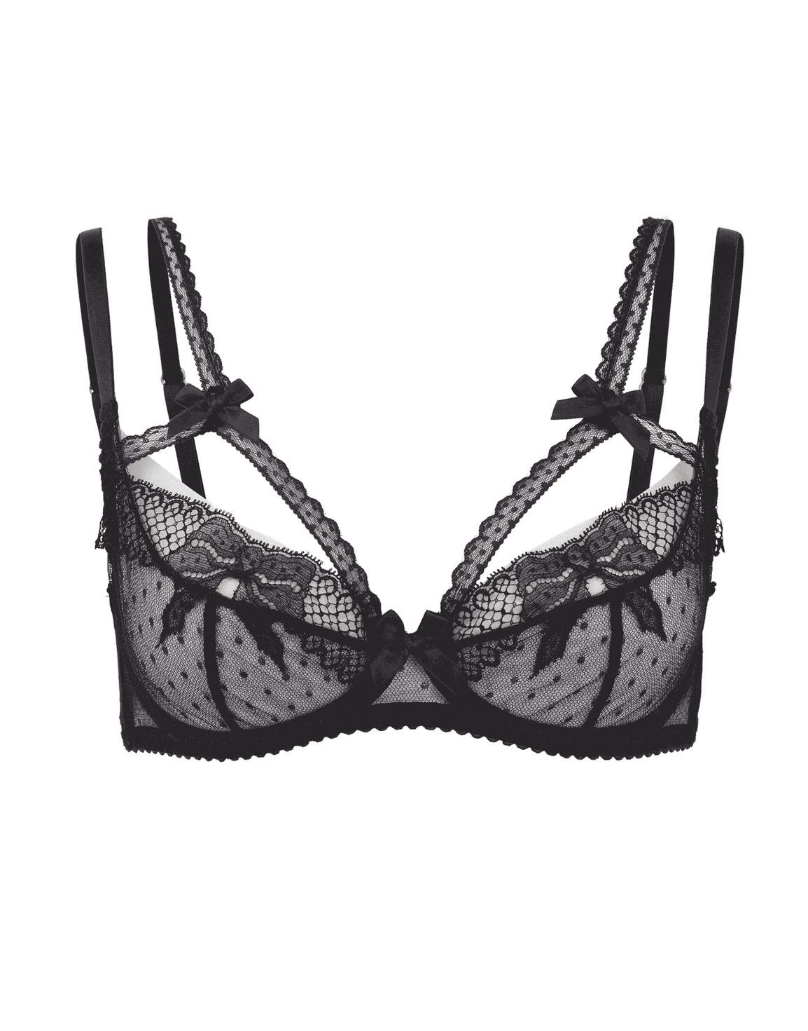Nicoletta Quarter Cup Balconette Underwired Bra Black | Agent Provocateur