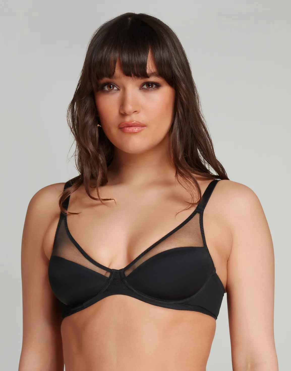 Lucky Padded Plunge Underwired Bra Black | Agent Provocateur
