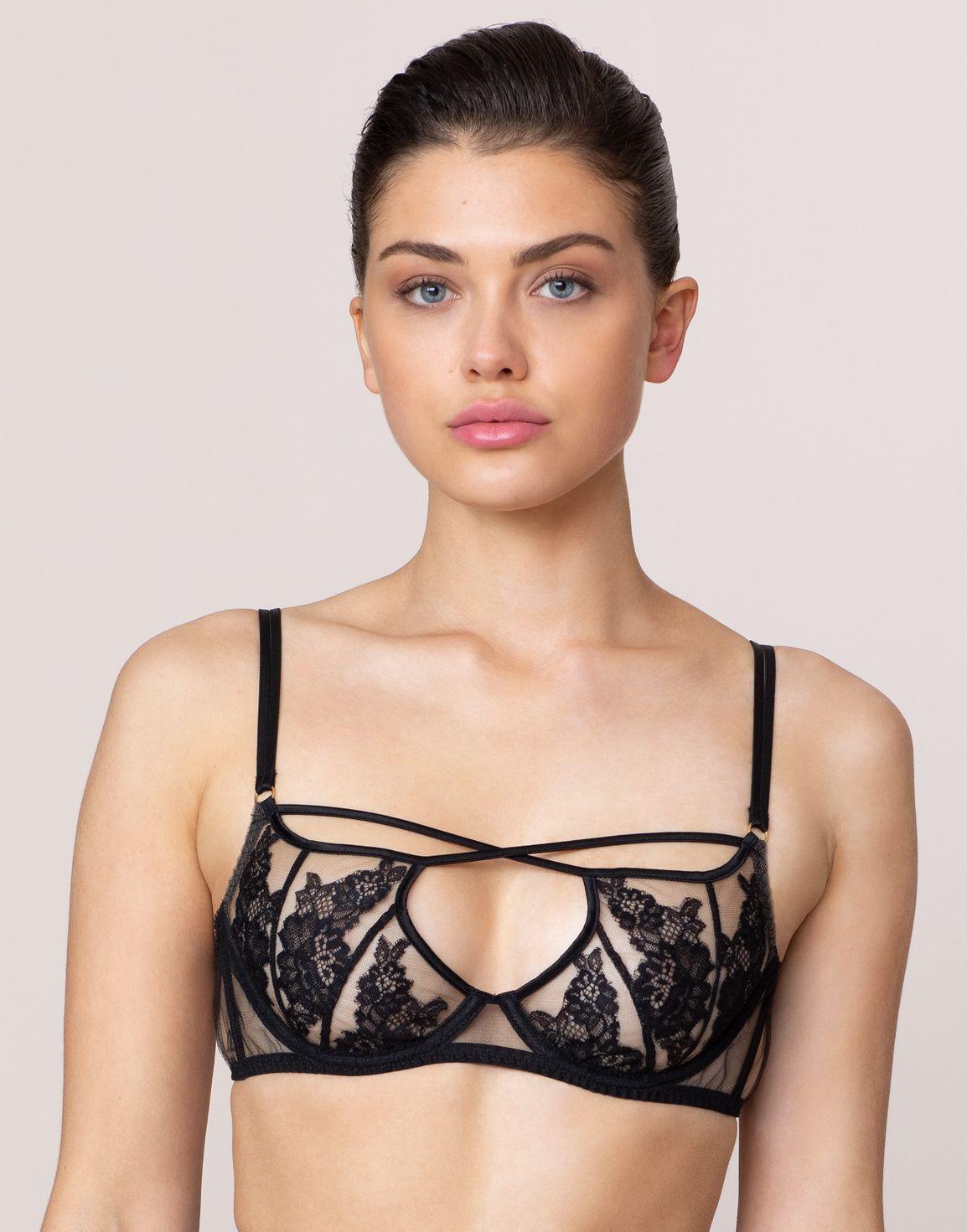Demelza Plunge Underwired Bra Black | Agent Provocateur