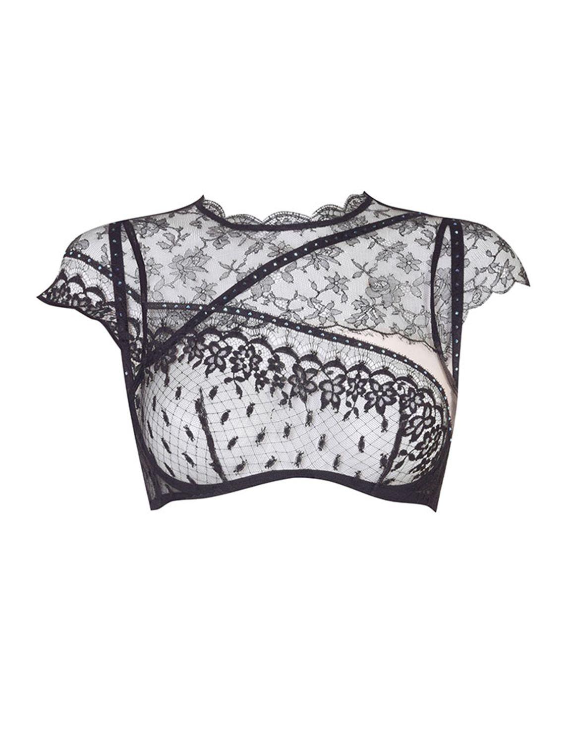 Kenzie High Neck Underwired Bra Black | Agent Provocateur