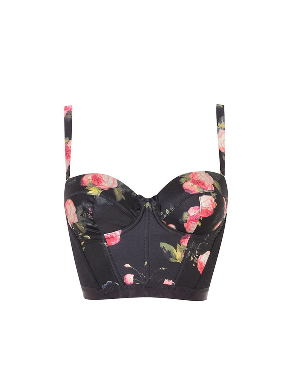 Elora Padded Plunge Underwired Bustier Black | Agent Provocateur