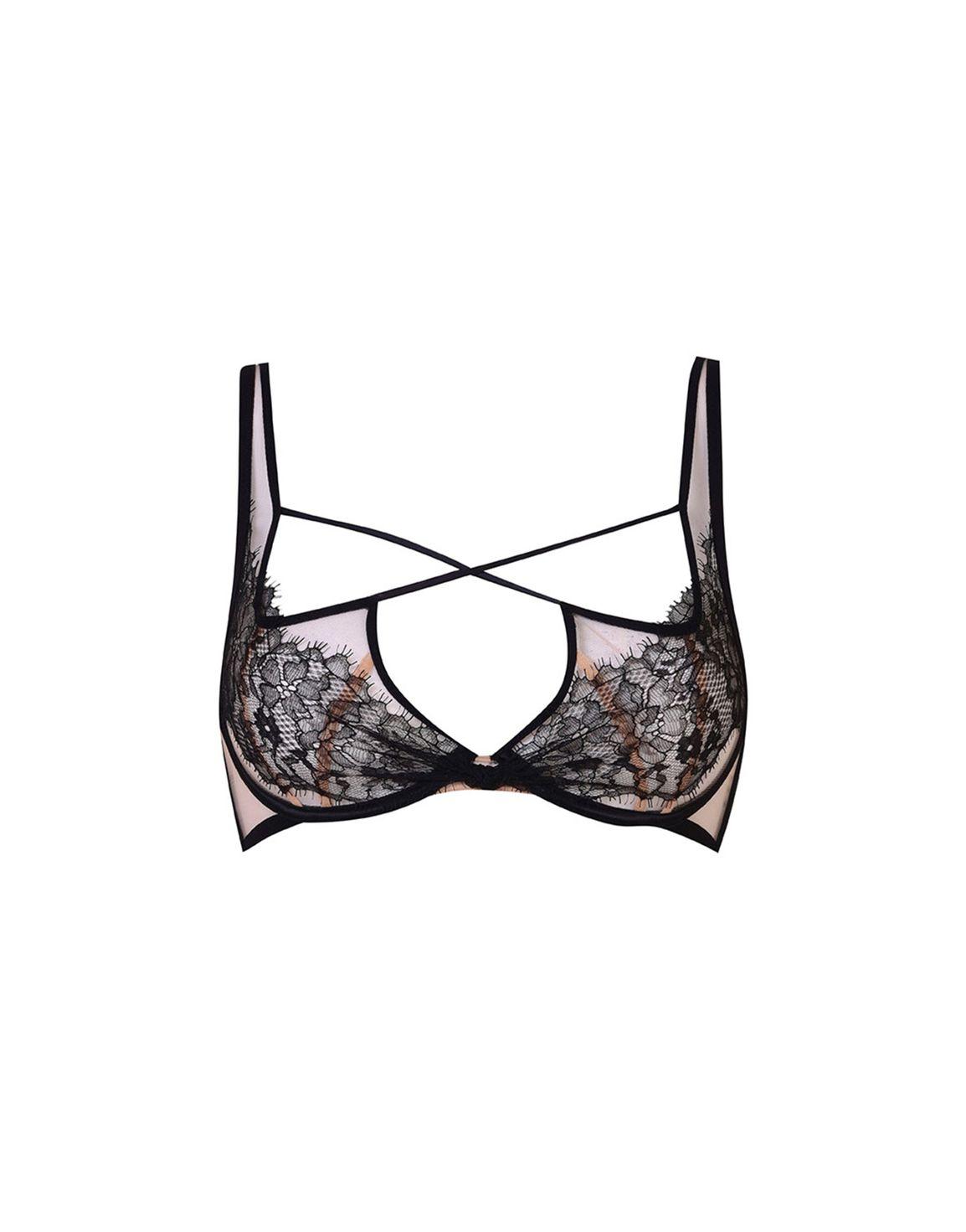 Palma Plunge Underwired Bra Black | Agent Provocateur