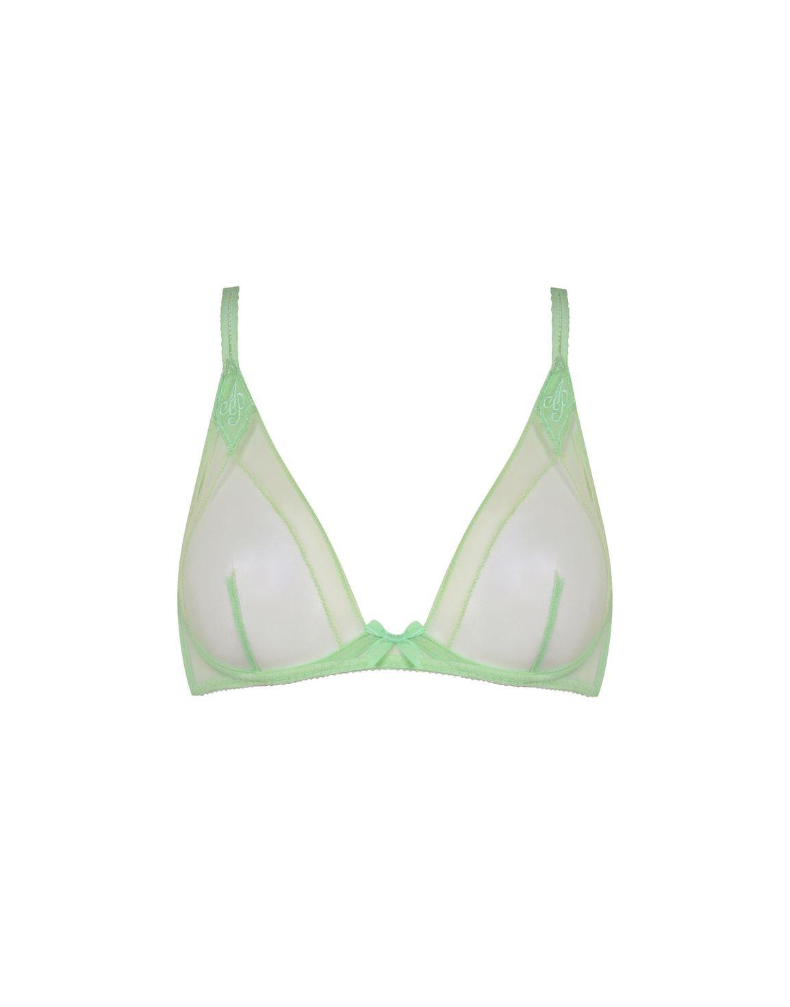 Casper Plunge Underwired Bra Green | Agent Provocateur