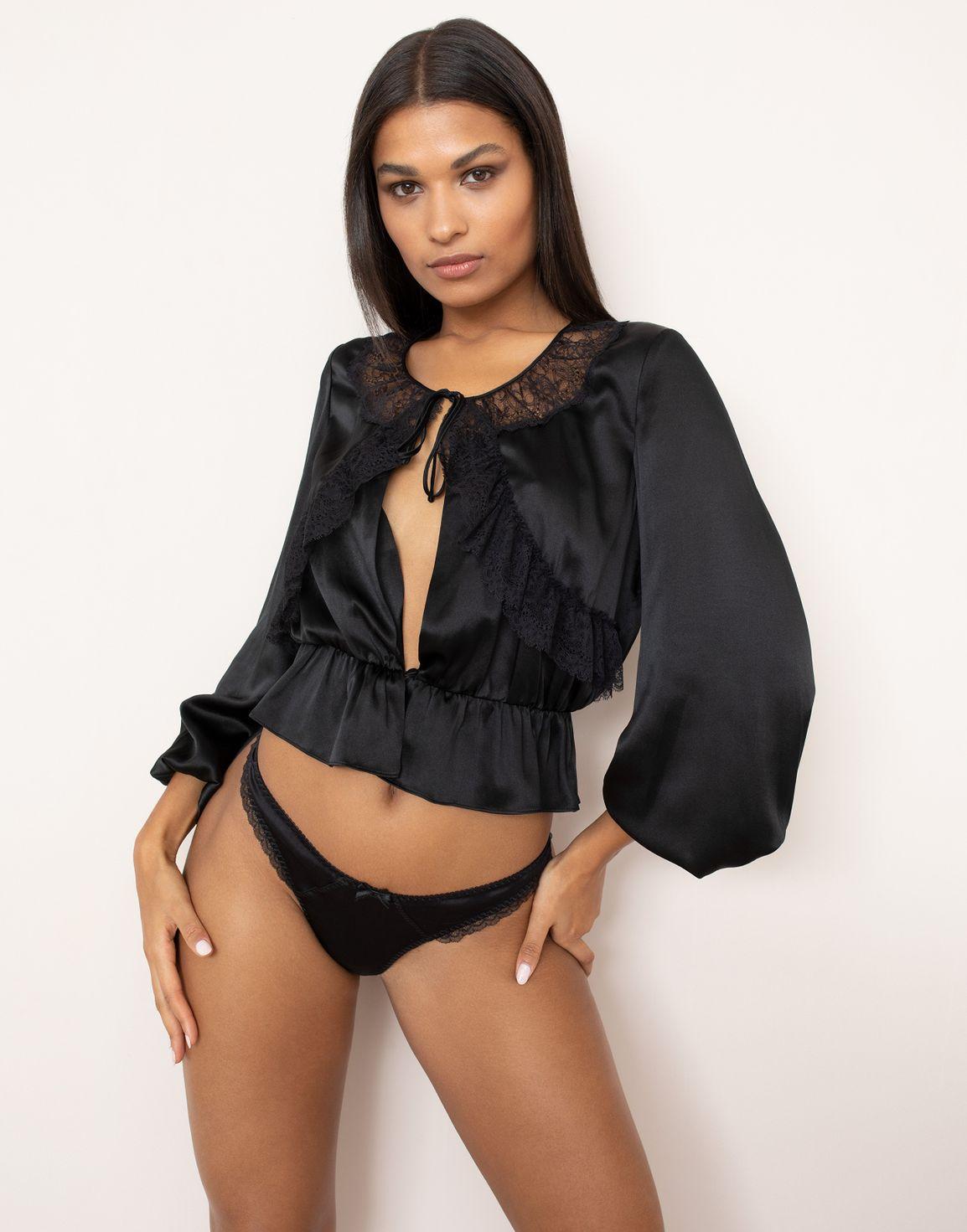 Annamae Pyjama Jacket Black | Agent Provocateur