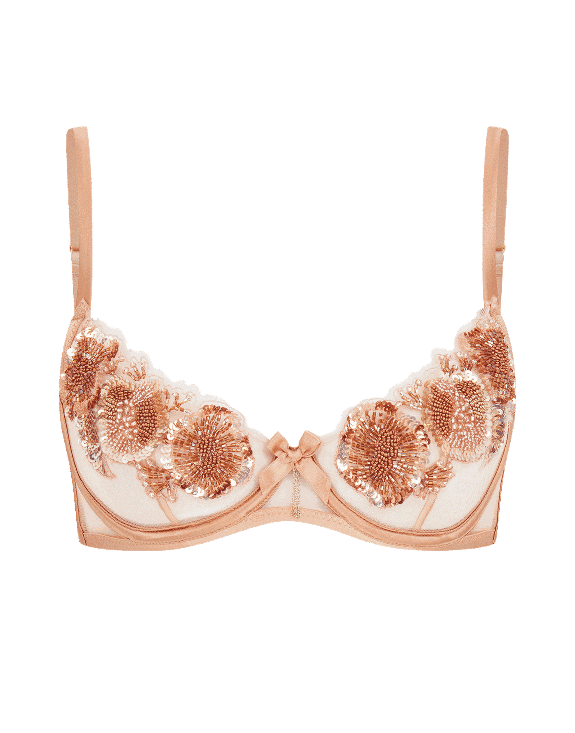 Giana Demi Cup Underwired Bra Gold/Gold | Agent Provocateur