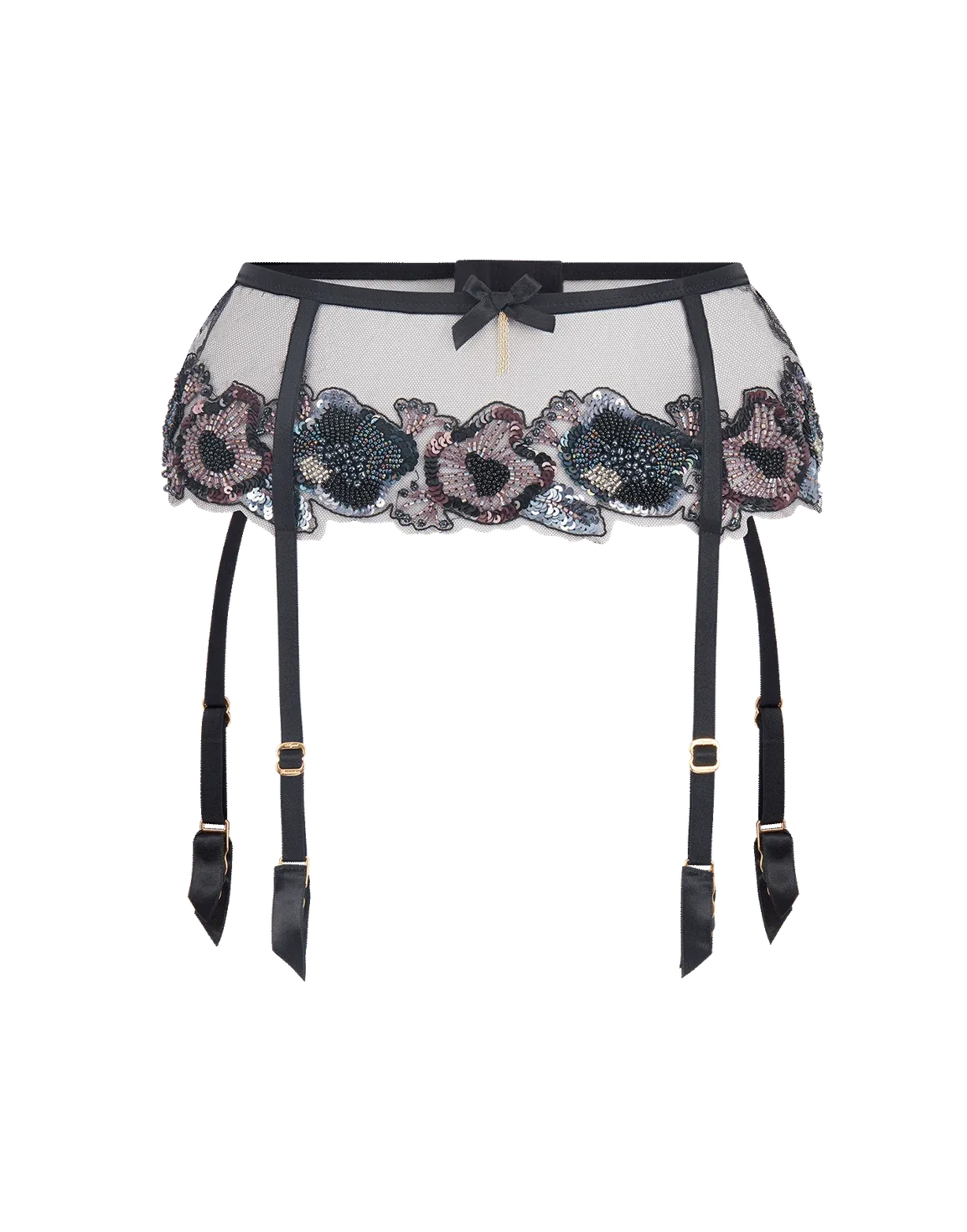 Giana Suspender Black/Petrol | Agent Provocateur