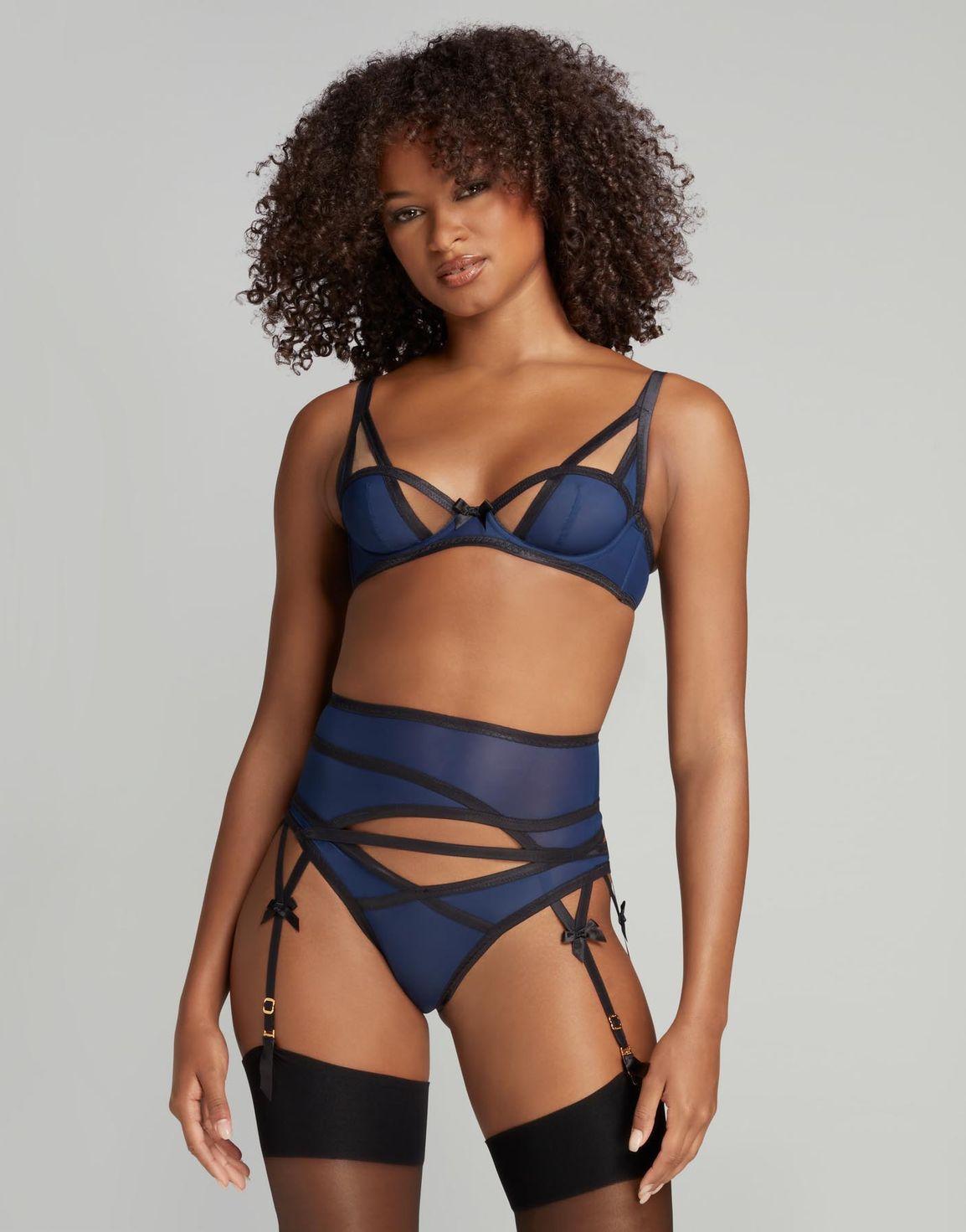Joan Suspender Navy/Black | Agent Provocateur