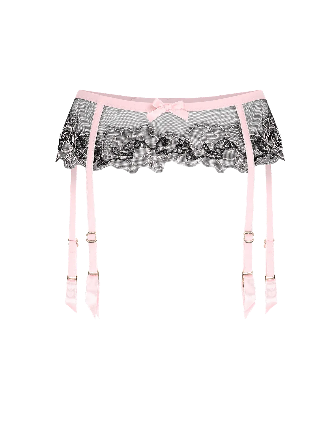 Lindie Suspender Pink/Black | Agent Provocateur