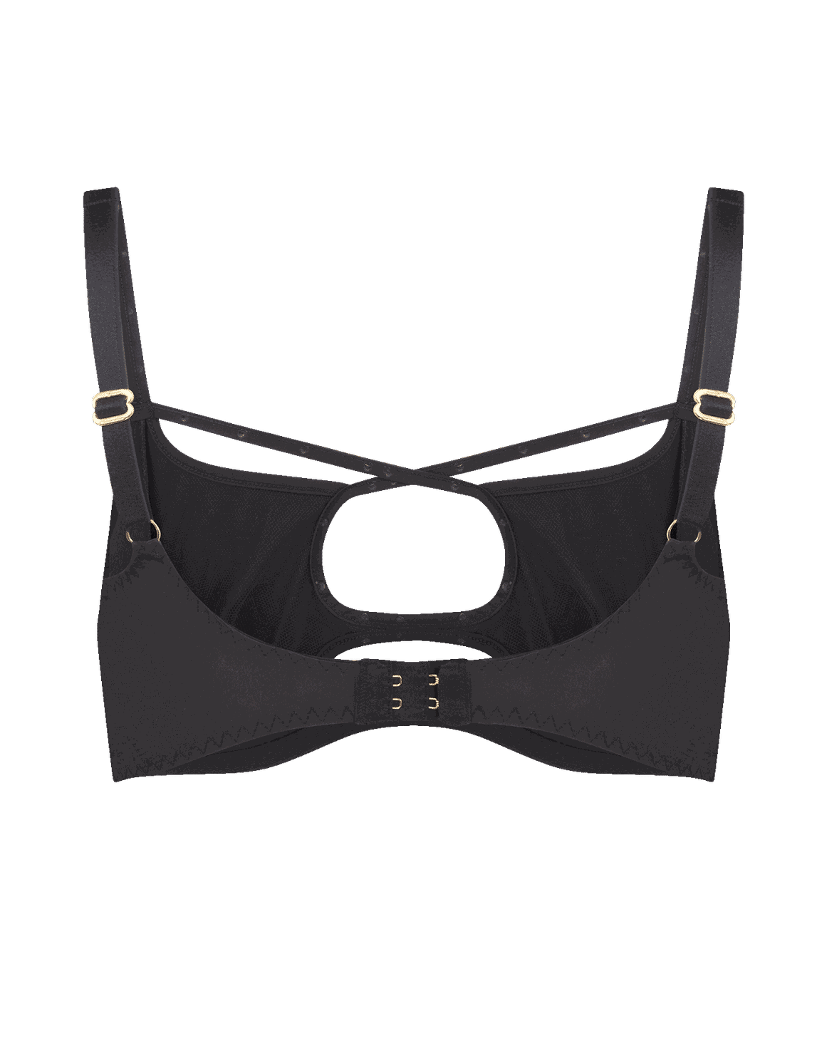 Liza High Neck Plunge Underwired Bra Black | Agent Provocateur