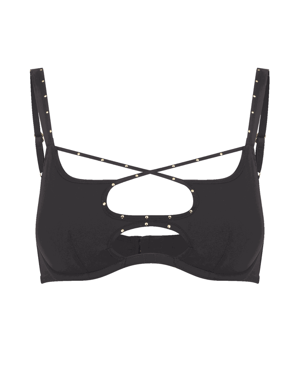 Liza High Neck Plunge Underwired Bra Black | Agent Provocateur