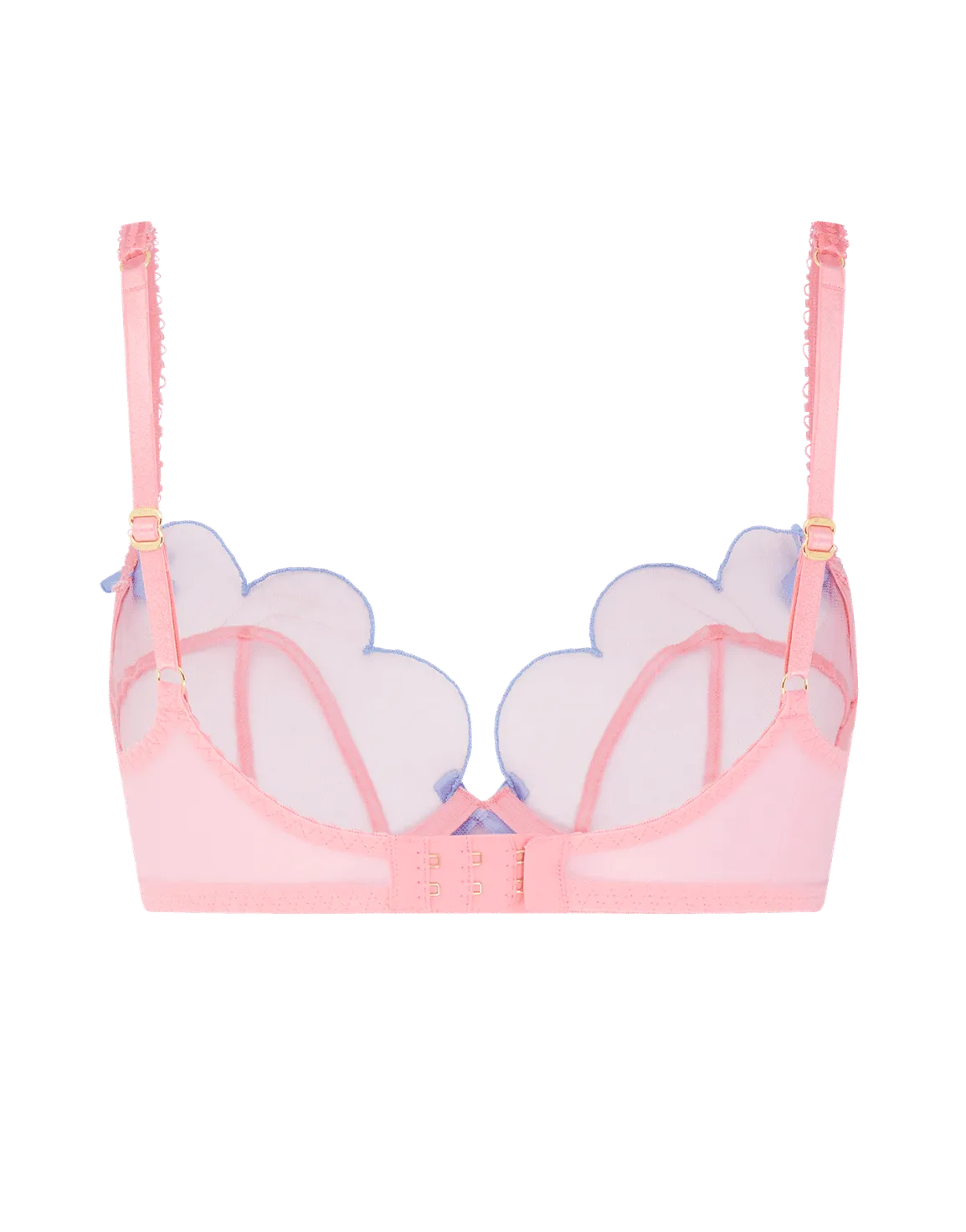 Lorna Plunge Underwired Bra  Baby Pink/Blue | Agent Provocateur