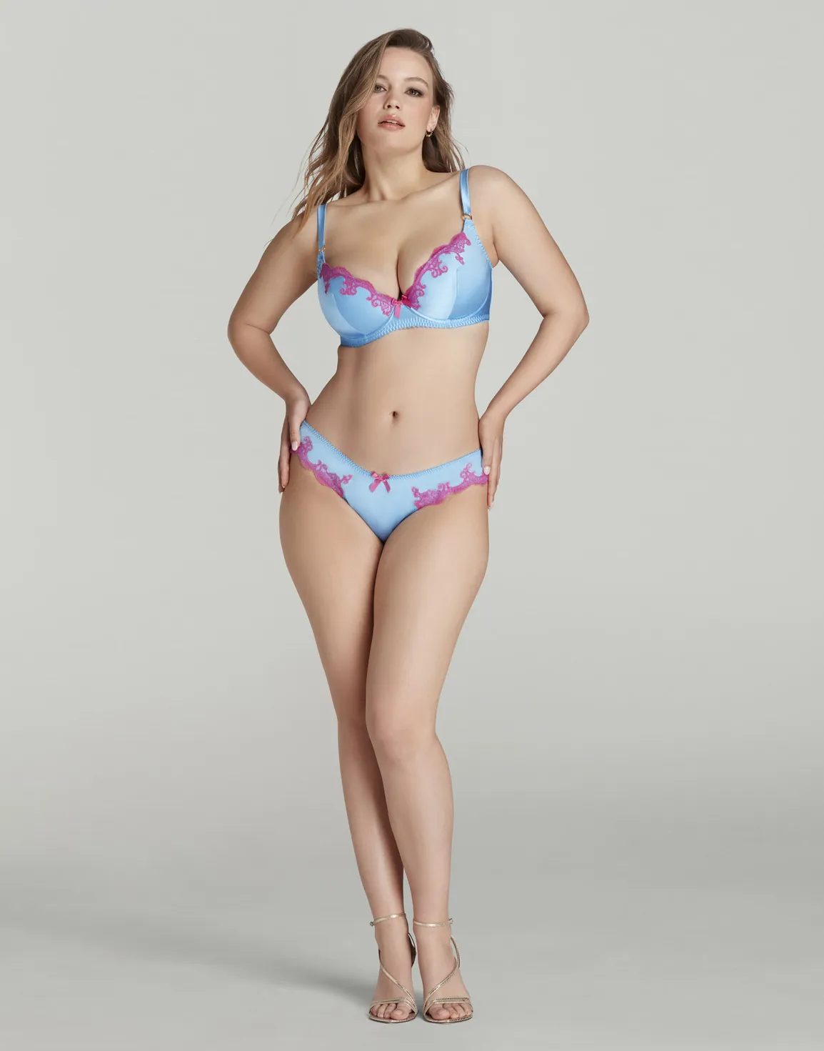 Molly Plunge Underwired Bra Blue | Agent Provocateur