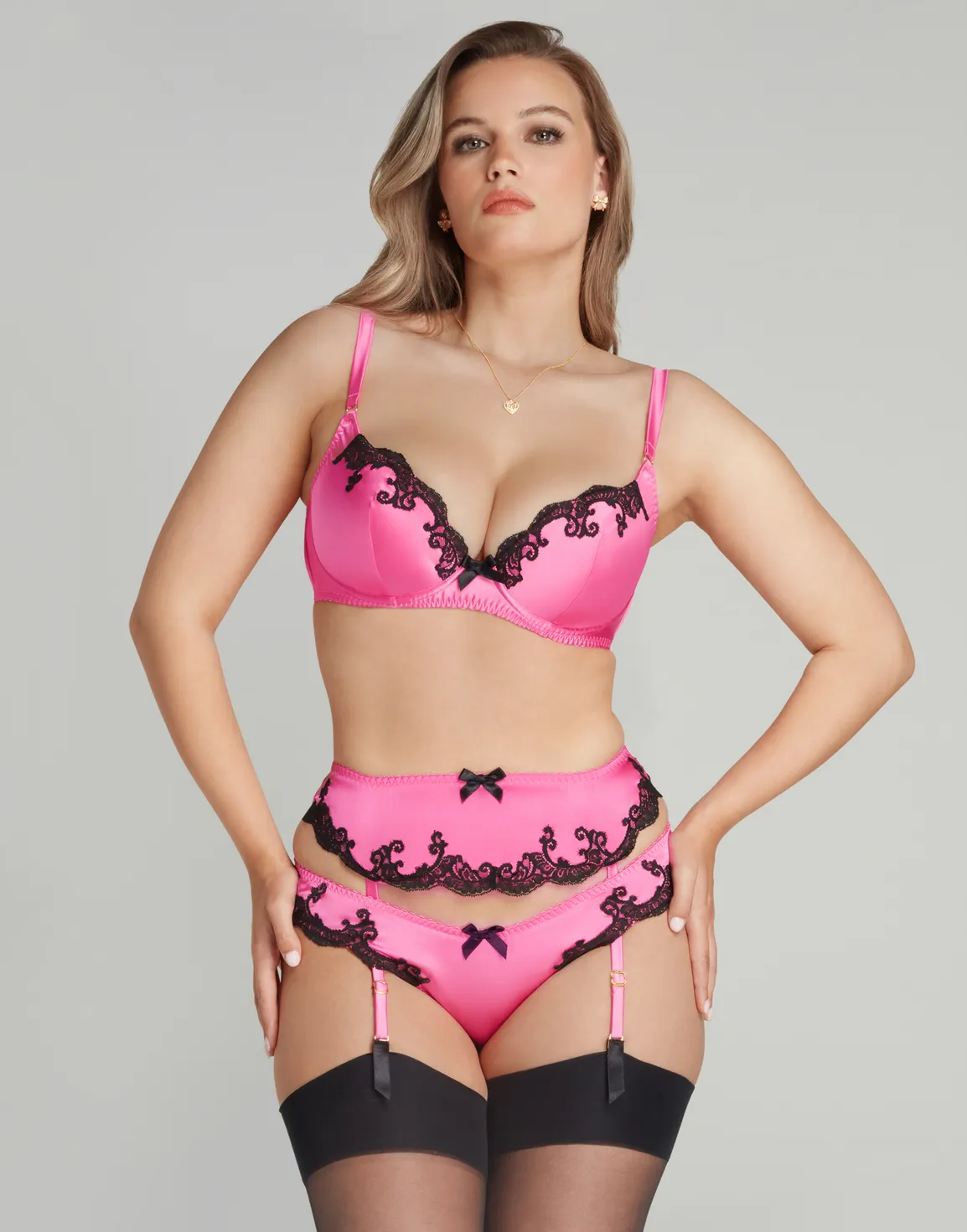 Molly Suspender Candy Pink/Black | Agent Provocateur