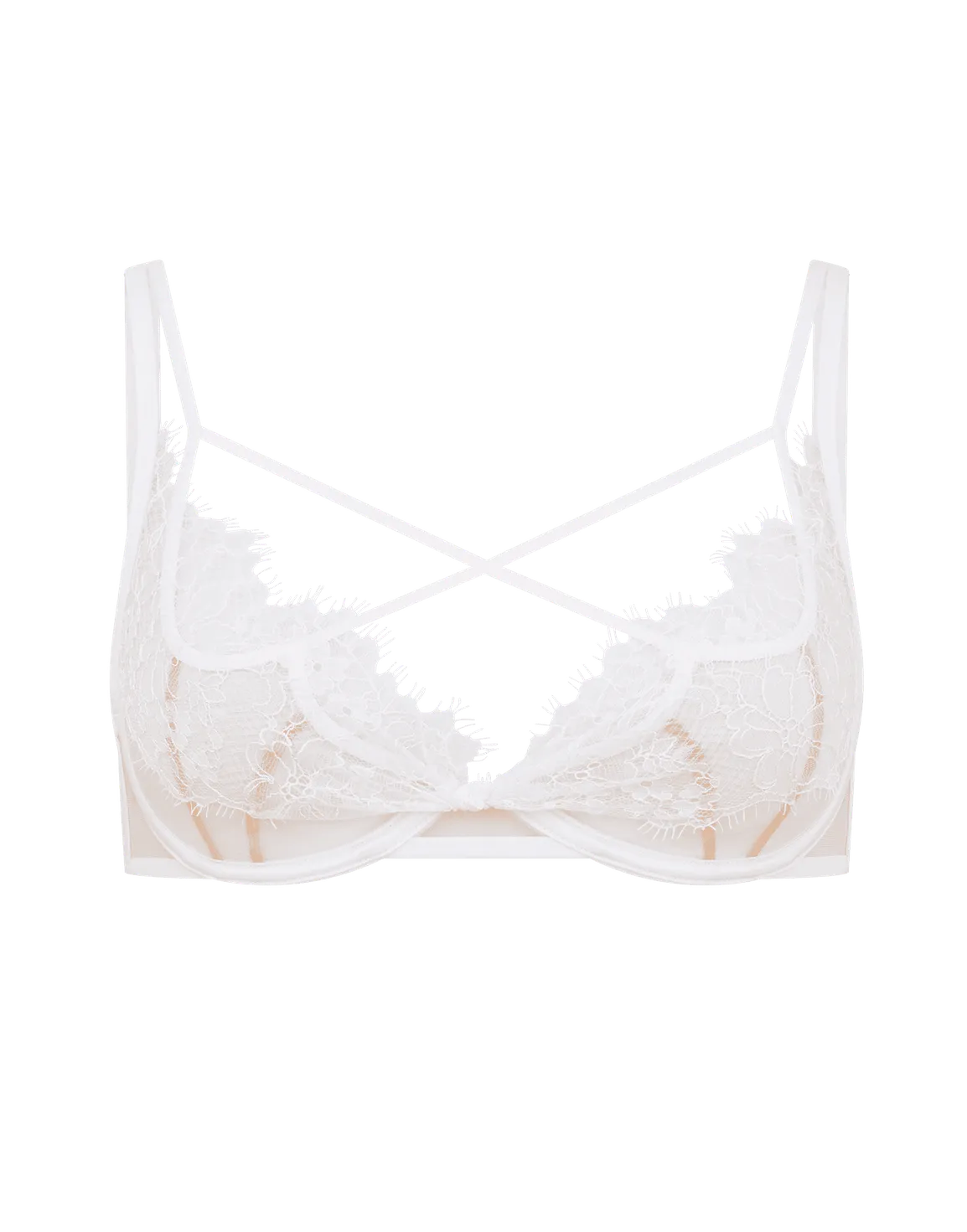 Palma Plunge Underwired Bra White | Agent Provocateur