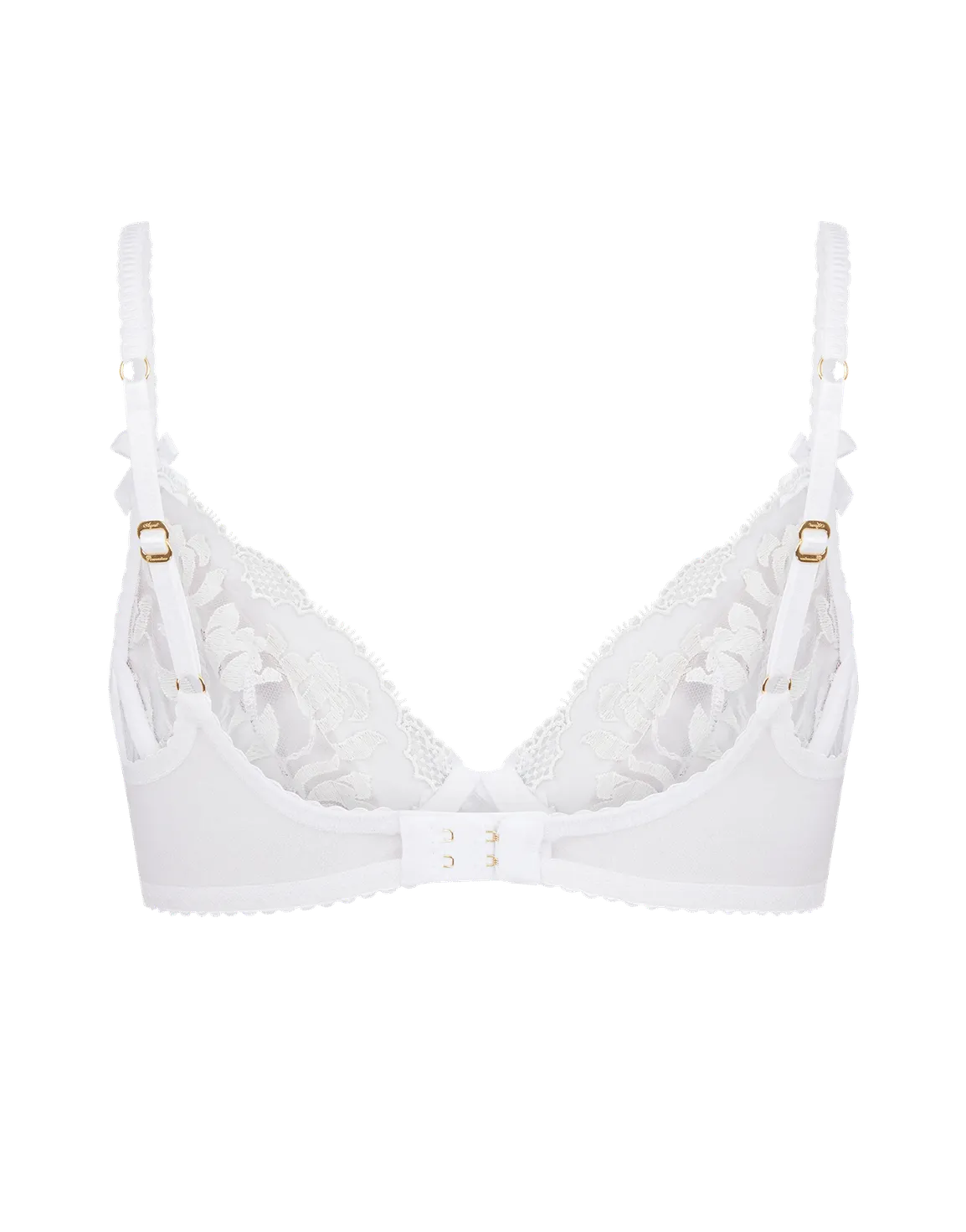 Sparkle Plunge Underwired Bra White | Agent Provocateur