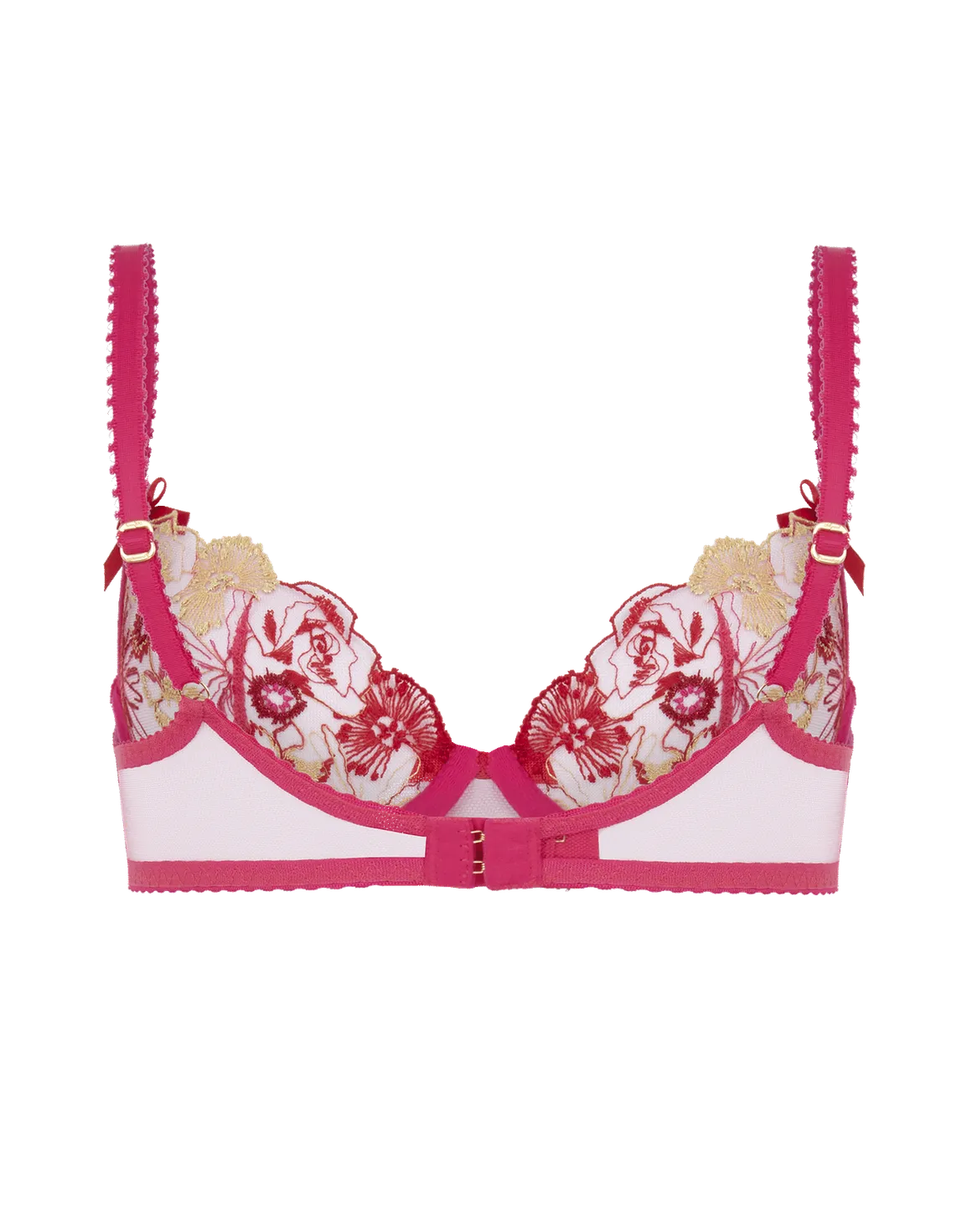 Zuri Plunge Underwired Bra Fuchsia/Red/Gold | Agent Provocateur