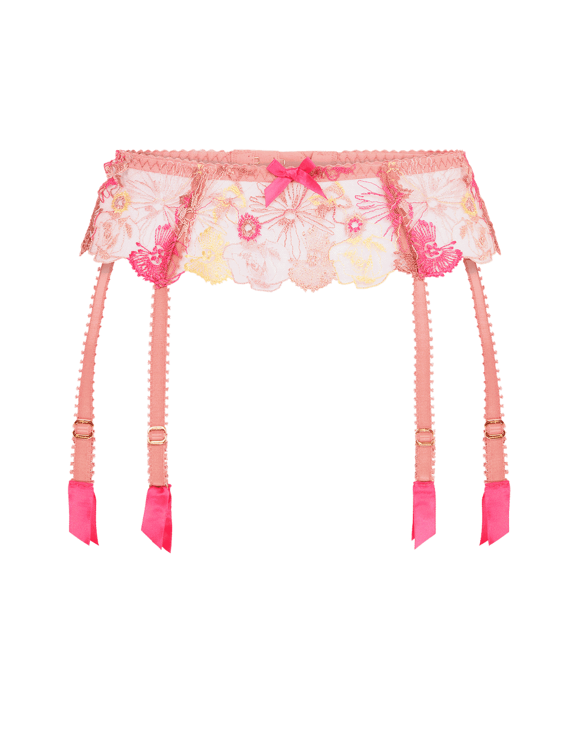 Zuri Suspender Dusky Pink/Yellow | Agent Provocateur