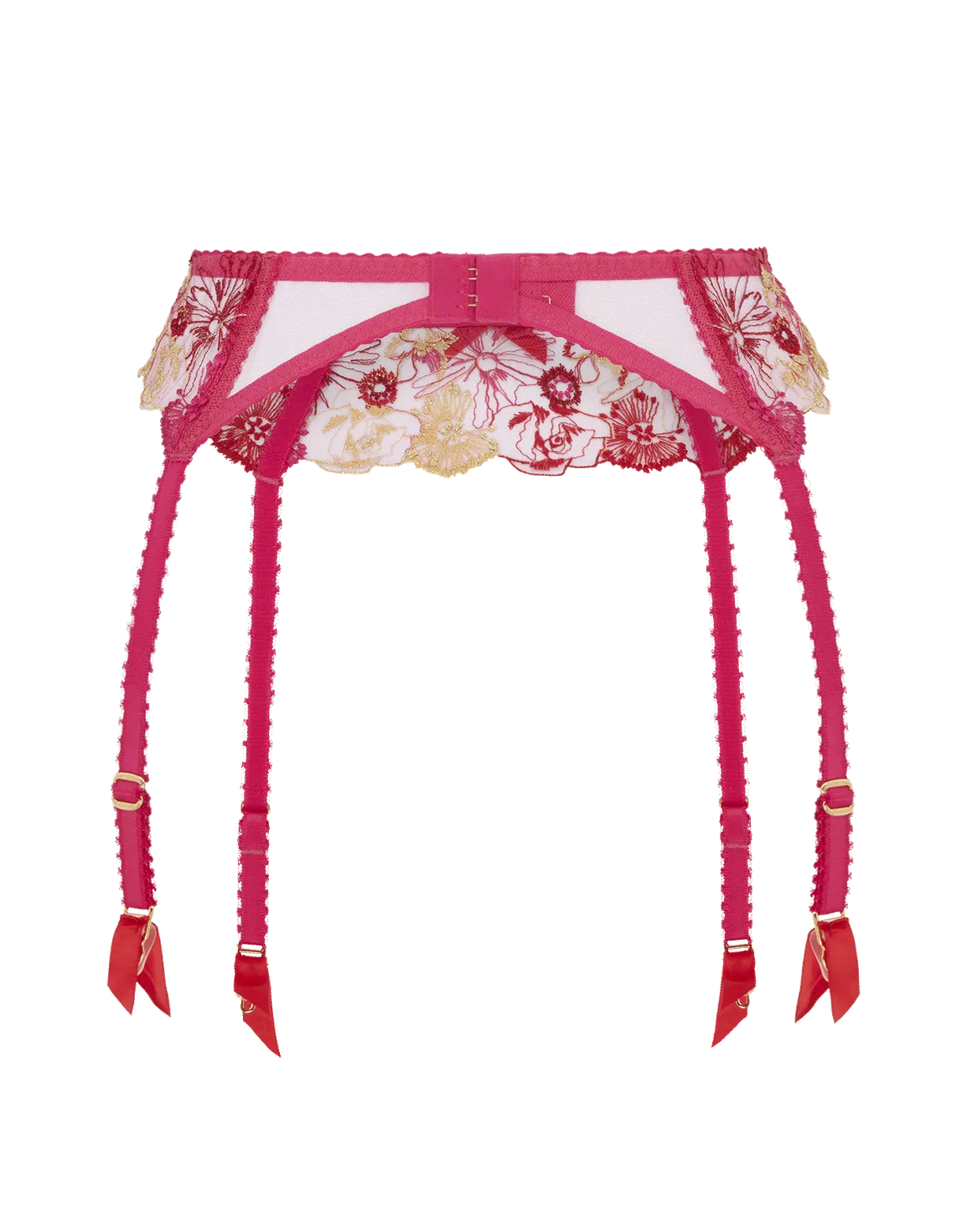 Zuri Suspender Fuchsia/Red/Gold | Agent Provocateur