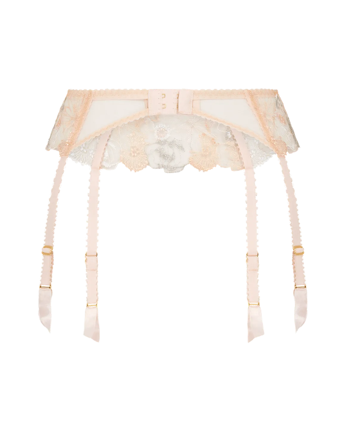 Zuri Suspender Baby Pink/White | Agent Provocateur