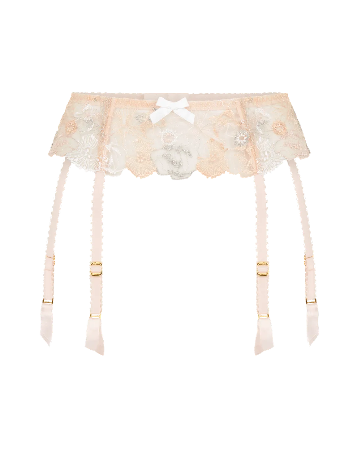 Zuri Suspender Baby Pink/White | Agent Provocateur