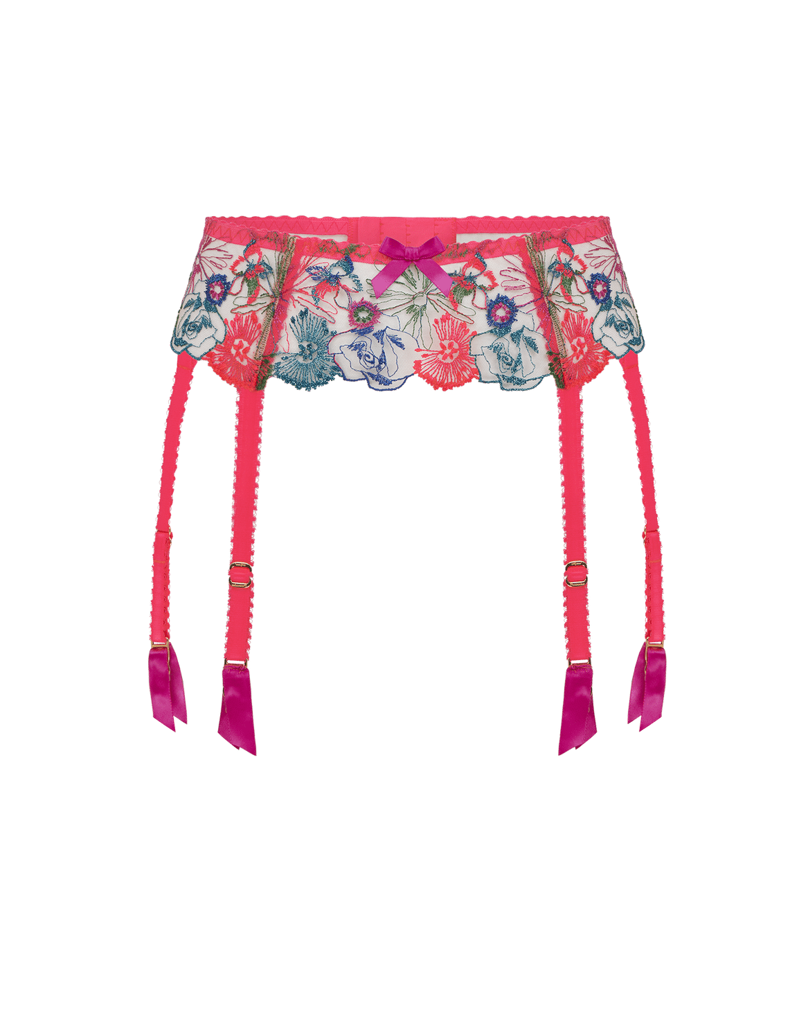 Zuri Suspender Orange/Teal/Pink | Agent Provocateur