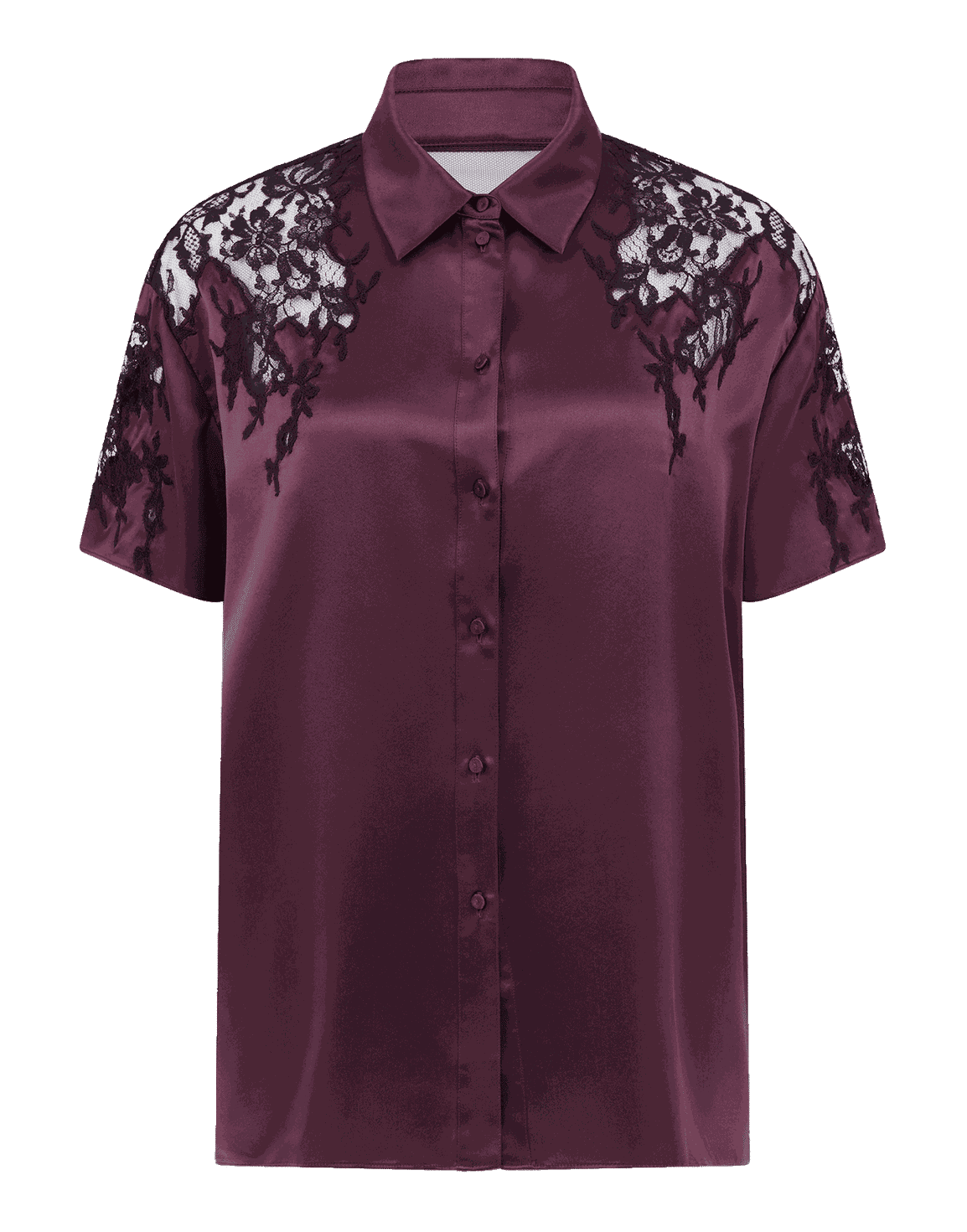 Caressa Pyjama Top Plum | Agent Provocateur